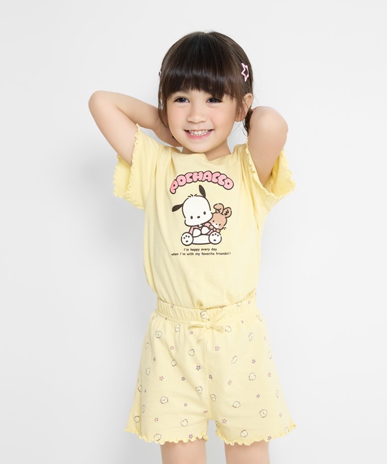 ☀️預訂 台灣直送☀️正版授權Sanrio系列四色純棉花邊印花家居服上下套裝