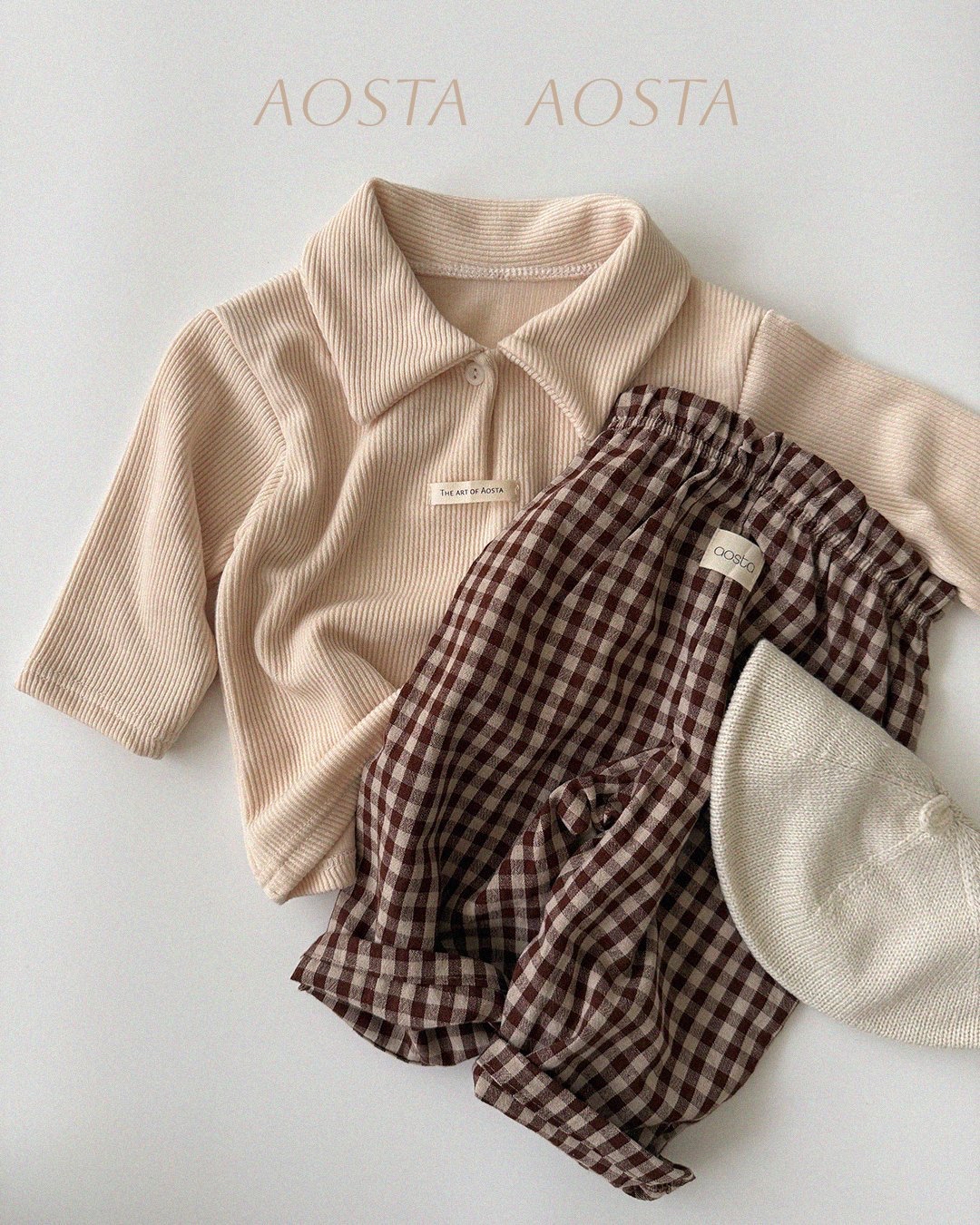 Aosta | [Caramel  Check Pants]  