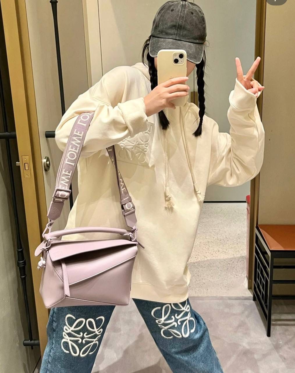 Loewe Puzzle 几何拼接手提斜挎包