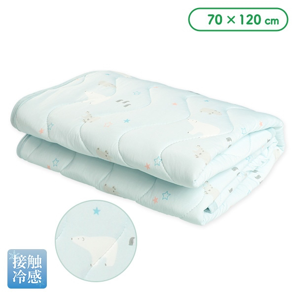 🇯🇵預訂 日本直送🇯🇵北極熊河馬印花涼感絎縫床墊70x120cm