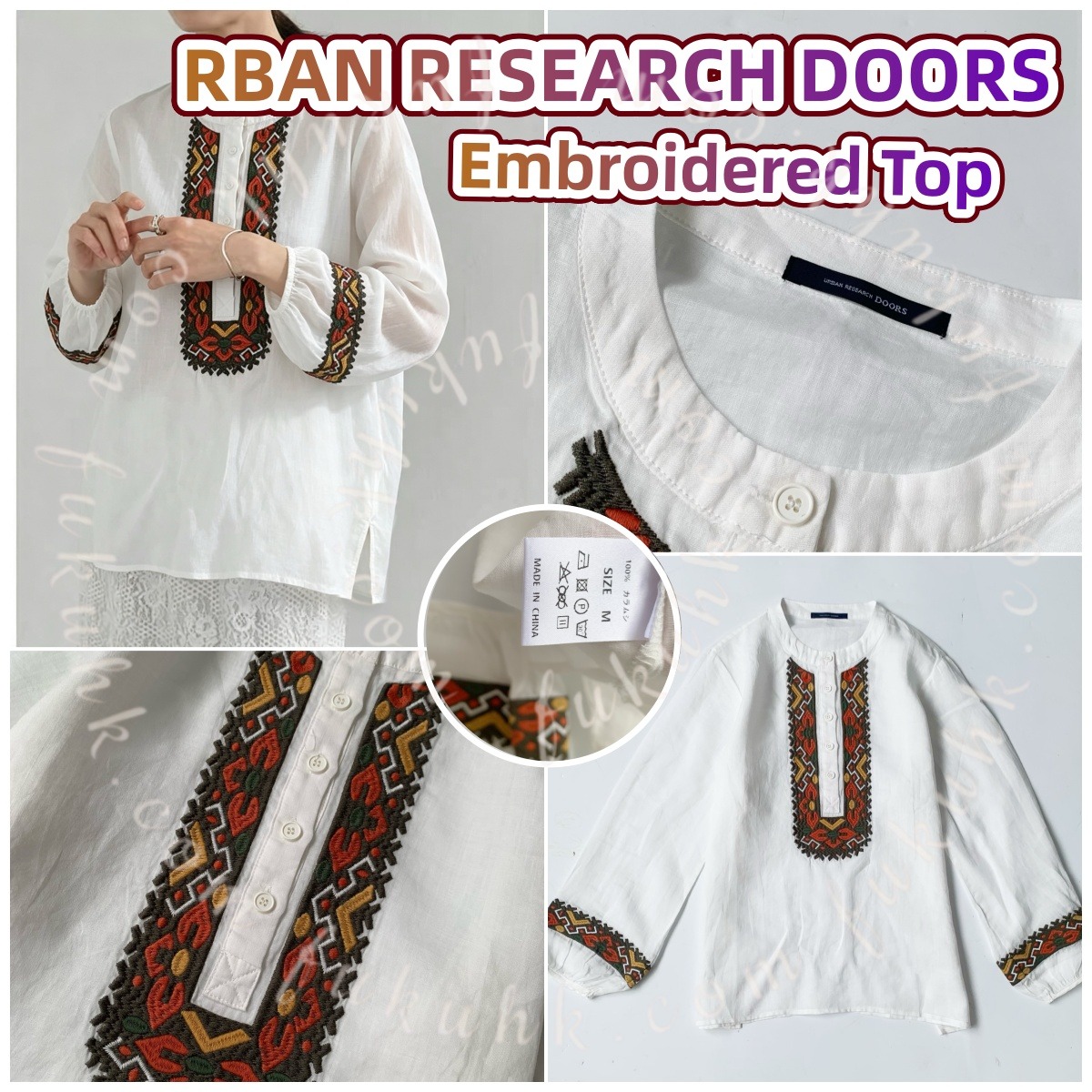 日本🇯🇵 URBAN RESEARCH DOORS Embroidered Top 刺繡上衣