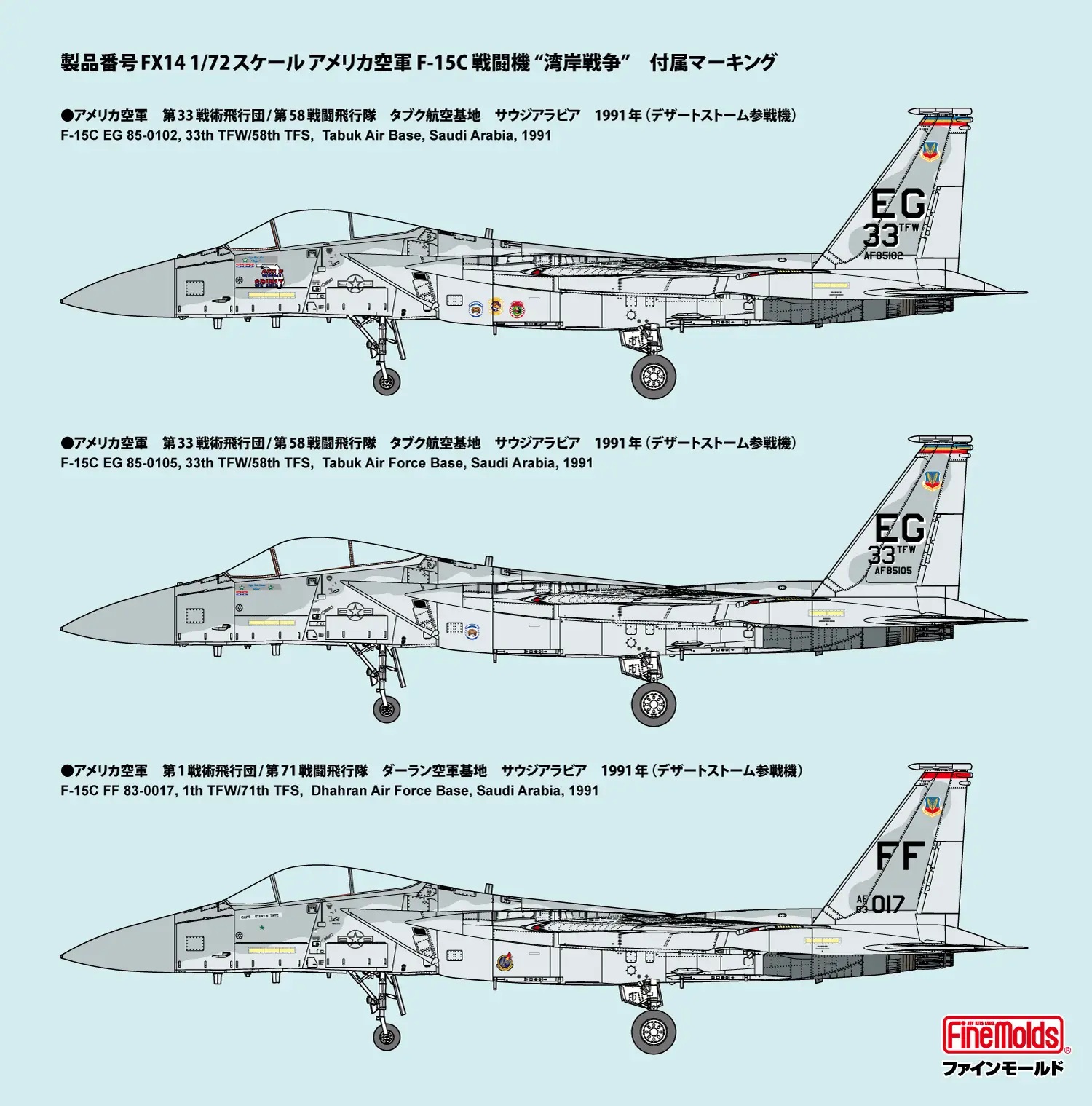1/72 USAF F-15C Jet Fighter Gulf War