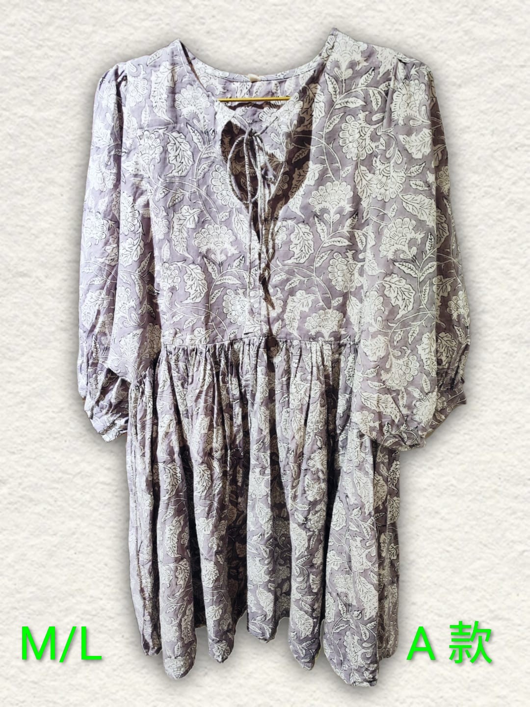 印度木刻印花純綿連身裙