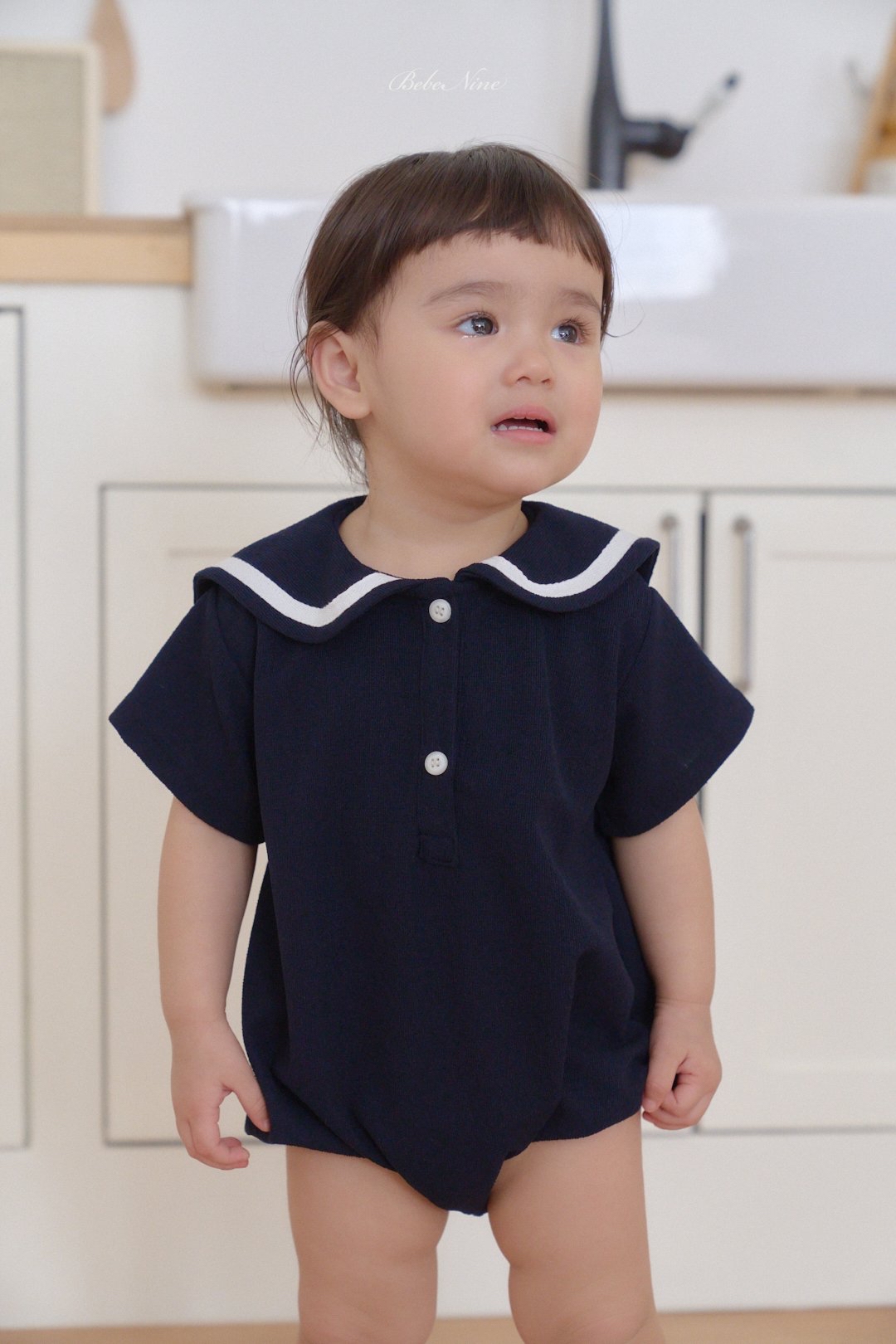 ☀️預訂 韓國直送☀️🇰🇷Bebenine兩色海洋風水手領短袖包屁衣