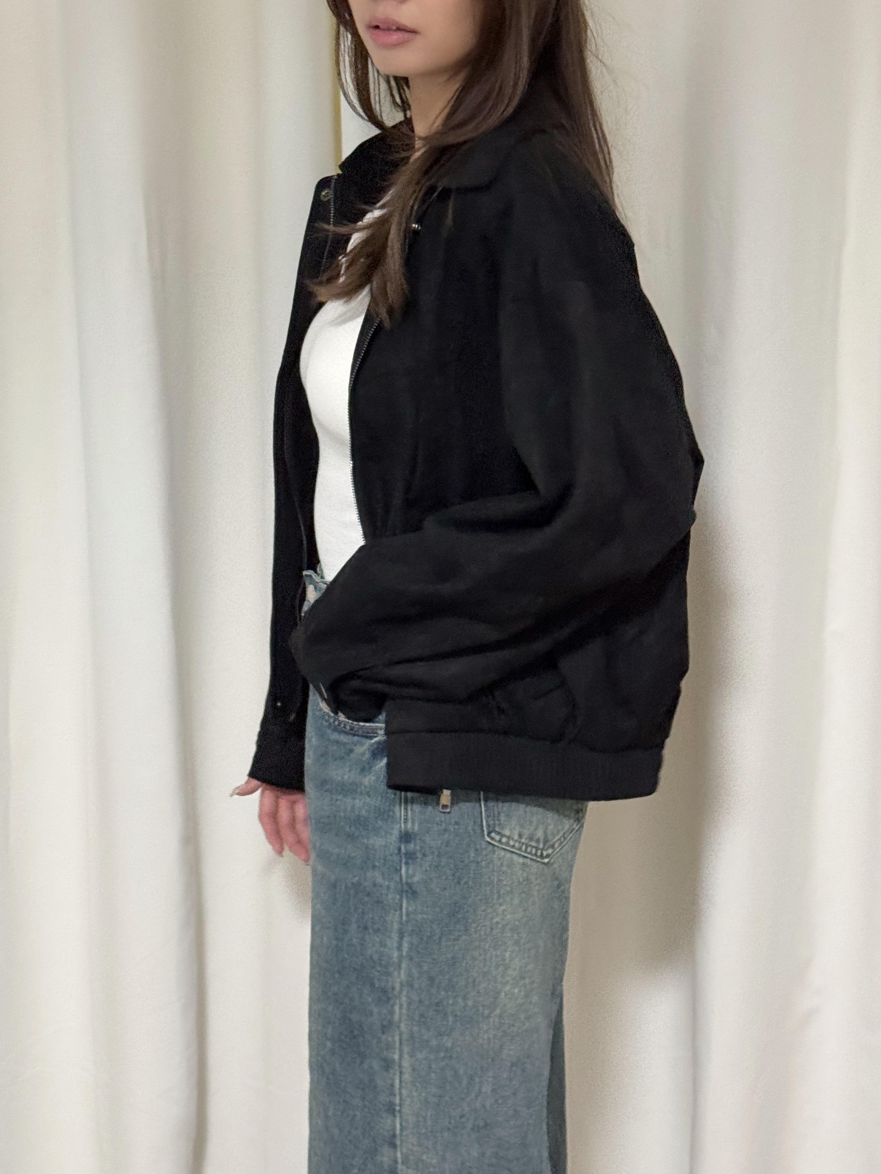 [麂皮/PU皮褸!!] Luna Oversized Zip-up Jacket(兩色入)