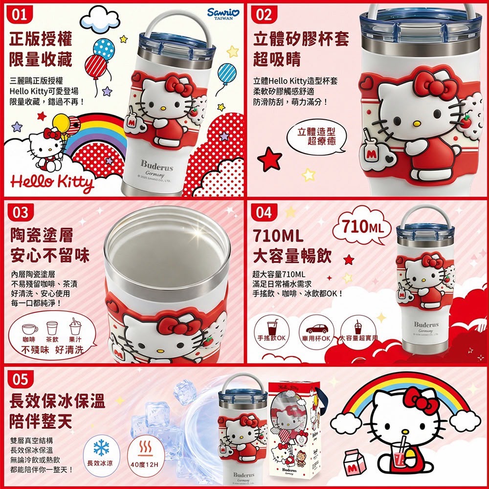 德國Buderus X Sanrio 系列聯名3D杯套冰霸杯710ml  ⏰ 預購商品⏰