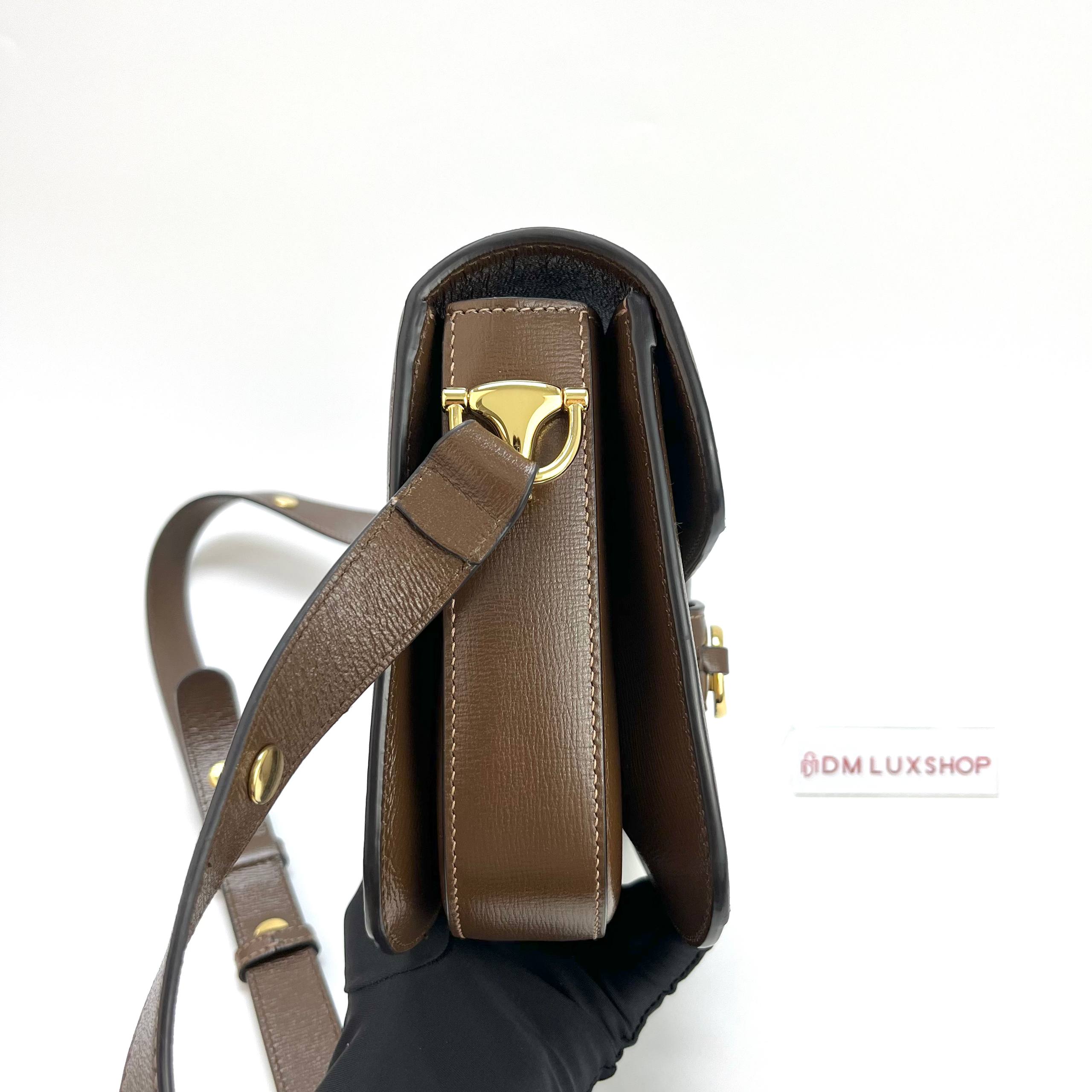 Gucci Horsebit 1955 Shoulder Bag Brown Medium GHW