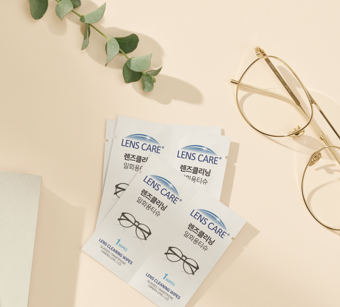 韓國製 Lens Care 一次性 防霧抗菌 清潔鏡片紙巾 ｜Disposable Tissue