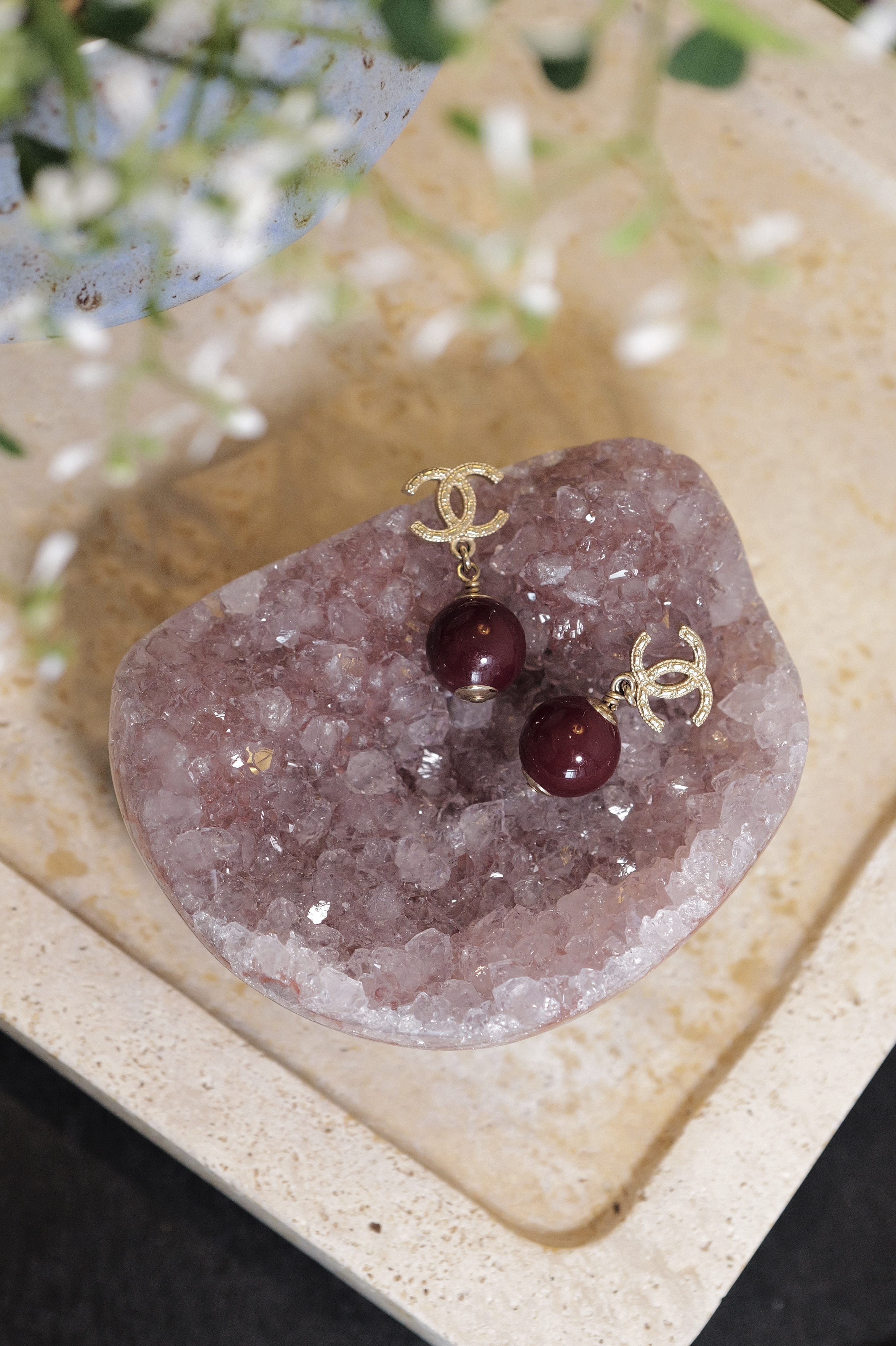 ༒8.4cm淡芋頭紫 晶牙花閃閃 紫水晶小窩༒ AM.7049CA8G37M-RA*2NA-