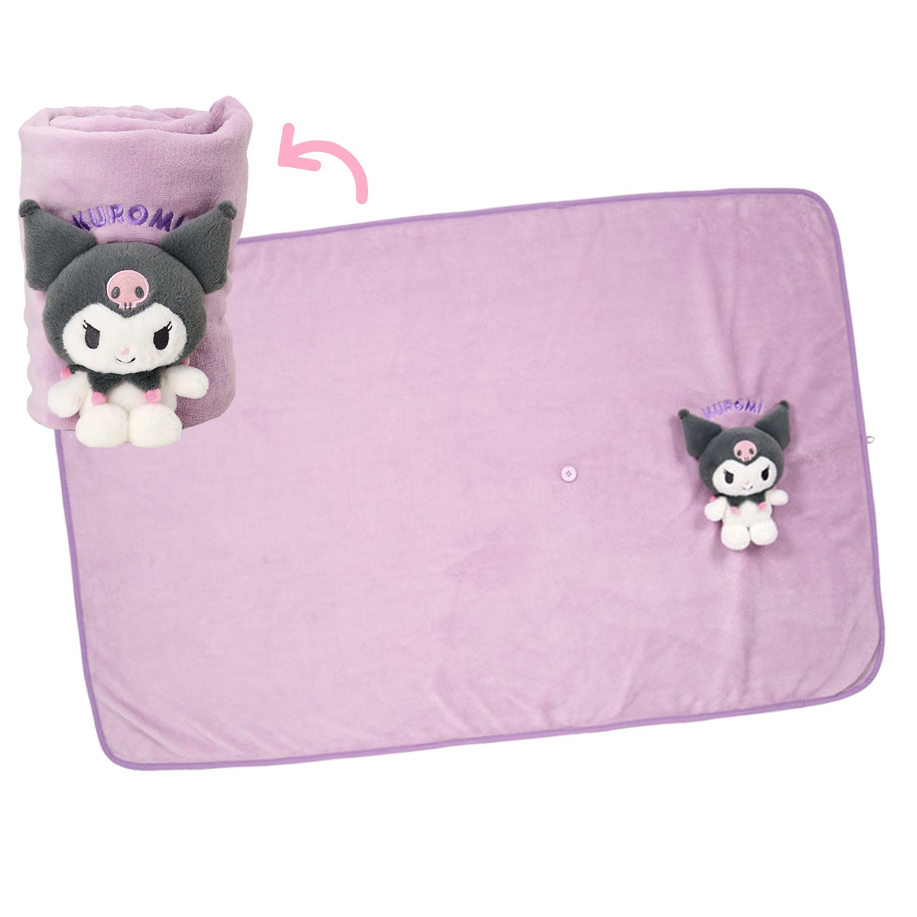 現貨｜Sanrio Kuromi 日版 兩用 毛毯 2-WAY Blanket 110x70cm (71527-1)