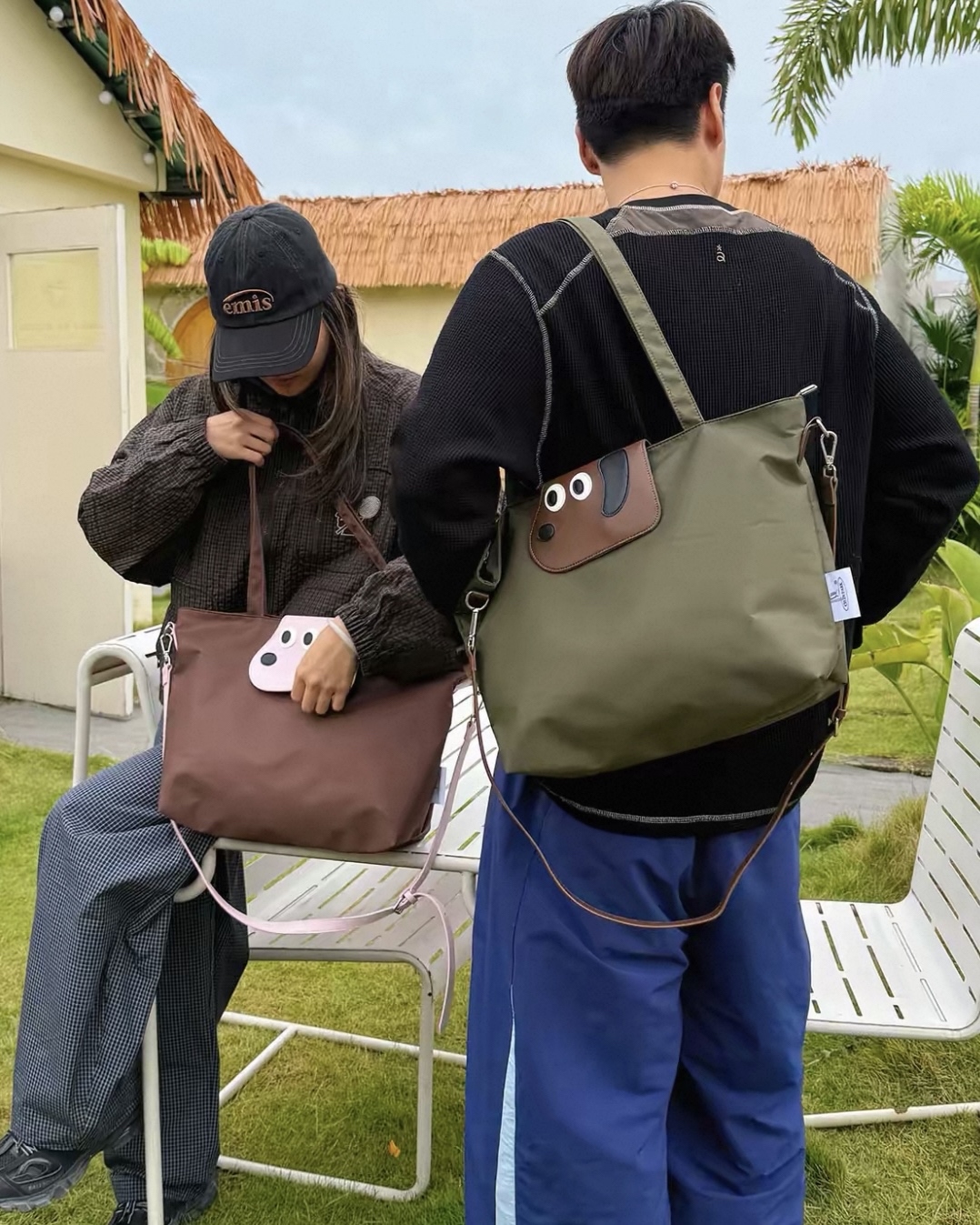  裝得下世界的大頭狗狗・兩用大容量托特包