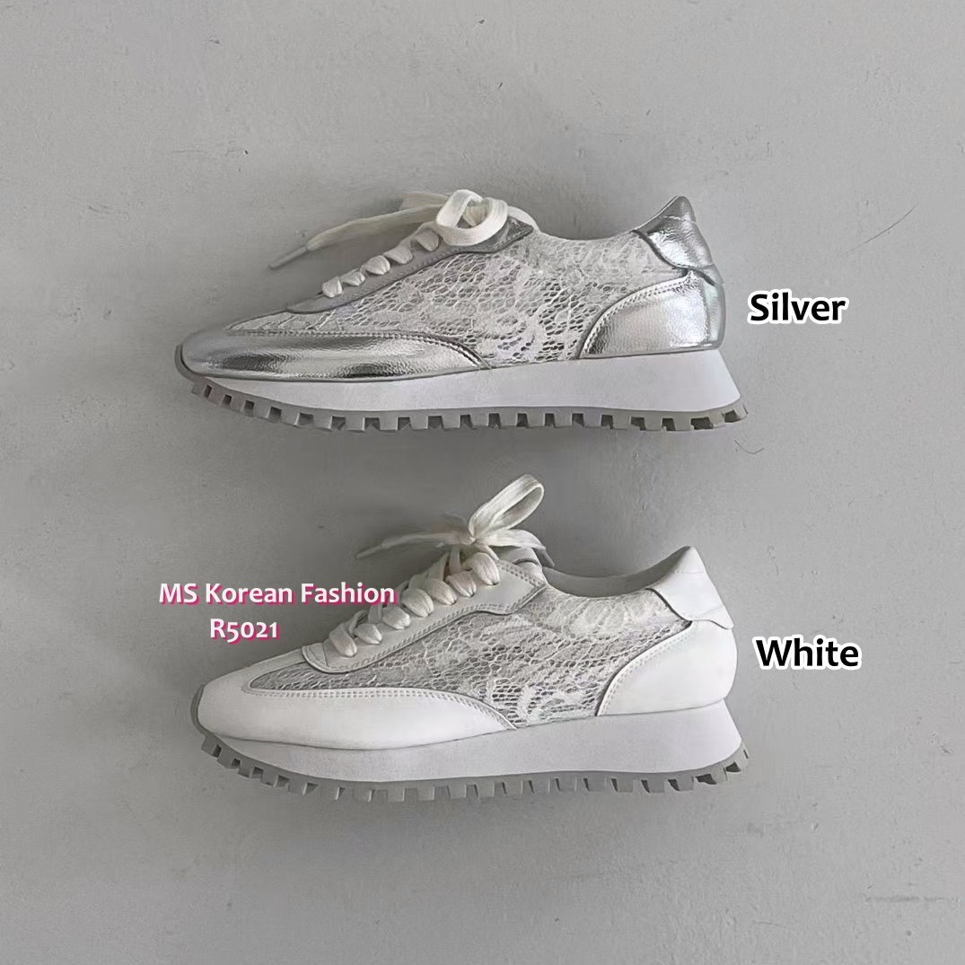 R5021 韓國🇰🇷真皮拼lace波鞋