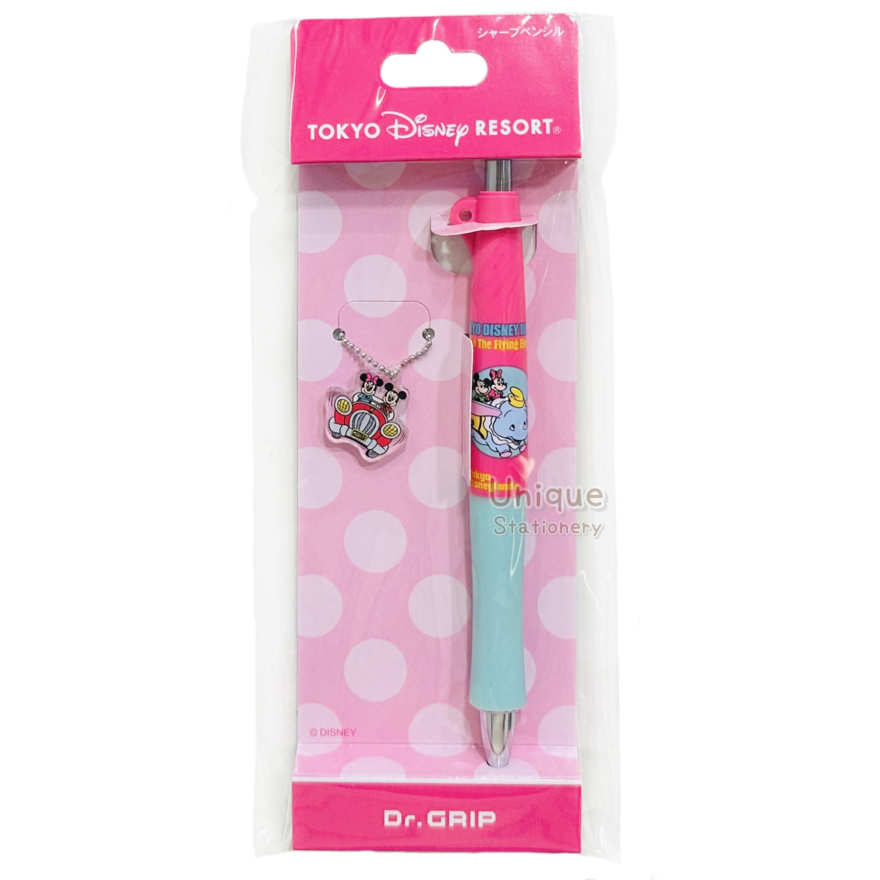現貨｜【日本 Disney Store 限定】Mickey Minnie Mouse 小飛象 日本製 Pilot Dr.Grip 0.5mm 鉛芯筆 連吊飾 077058
