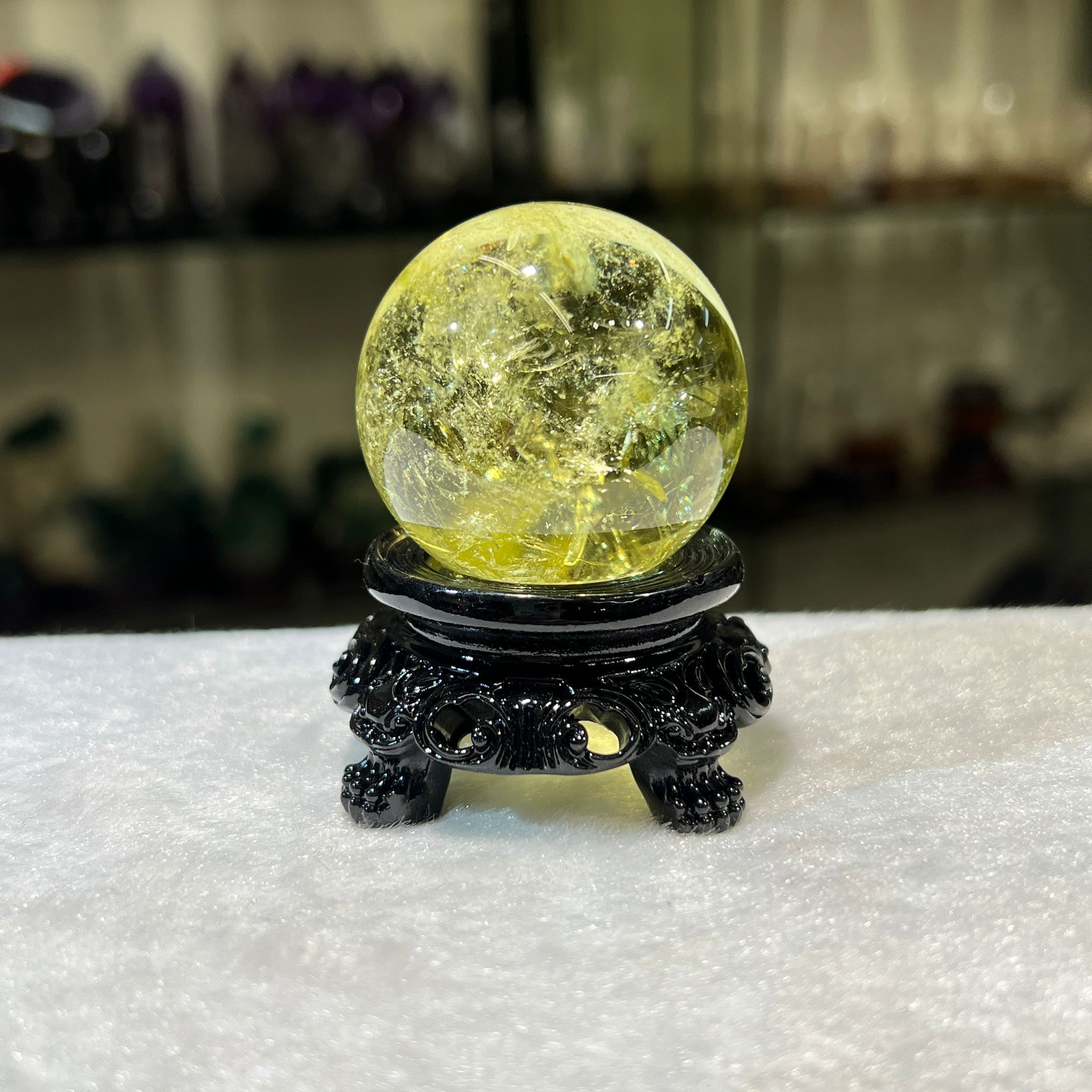 黃水晶球 4.1cm+/- (不連座) #CA0047