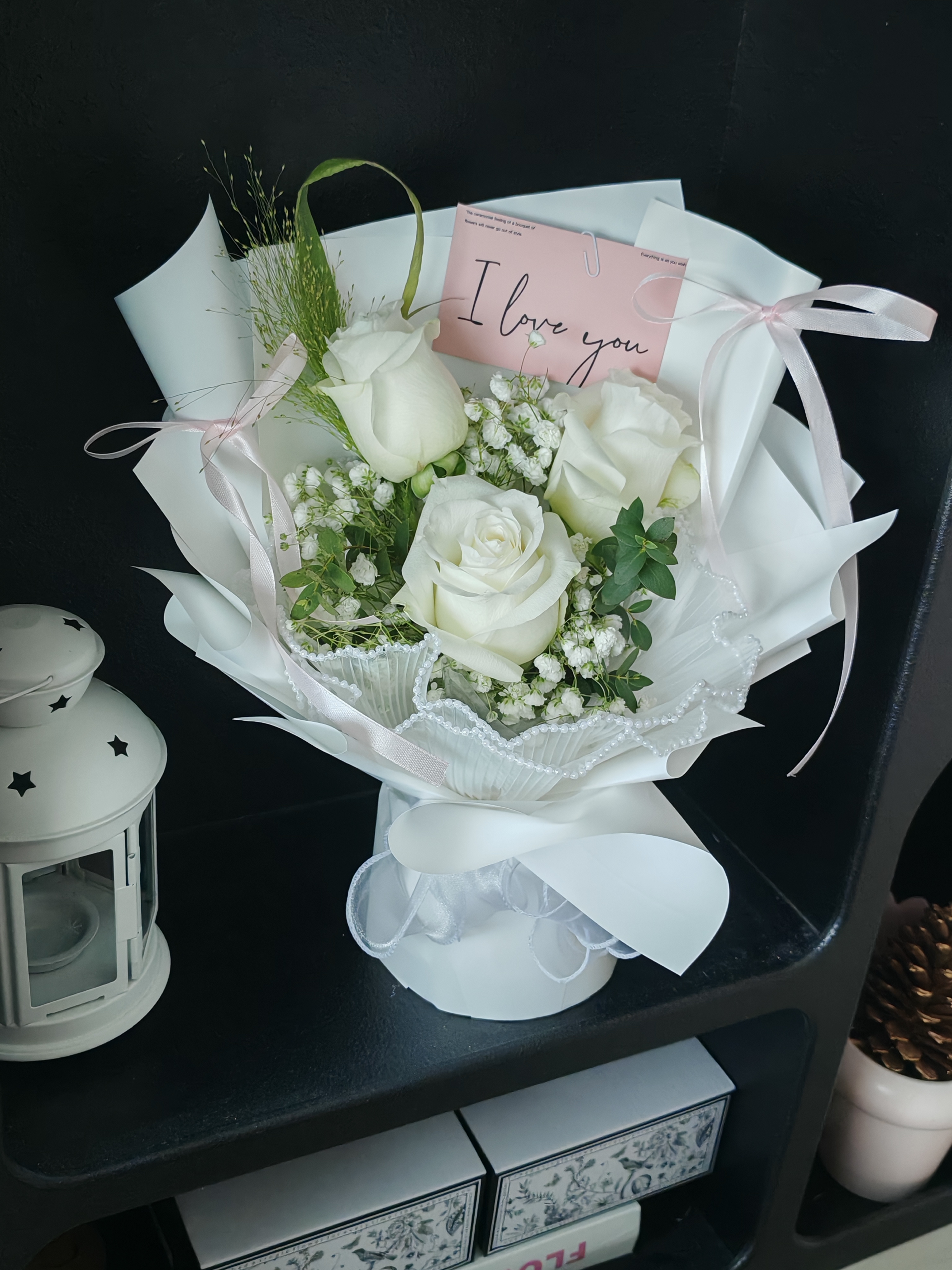 Angel White Rose Bouquet 