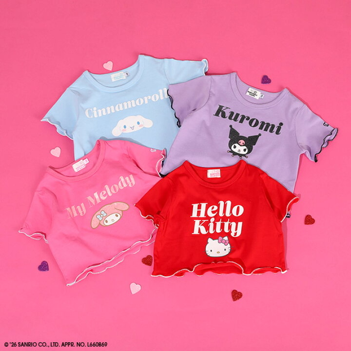 🇯🇵預訂 日本直送🇯🇵Babydoll x Sanrio系列四色人物印花花邊短版短袖T恤