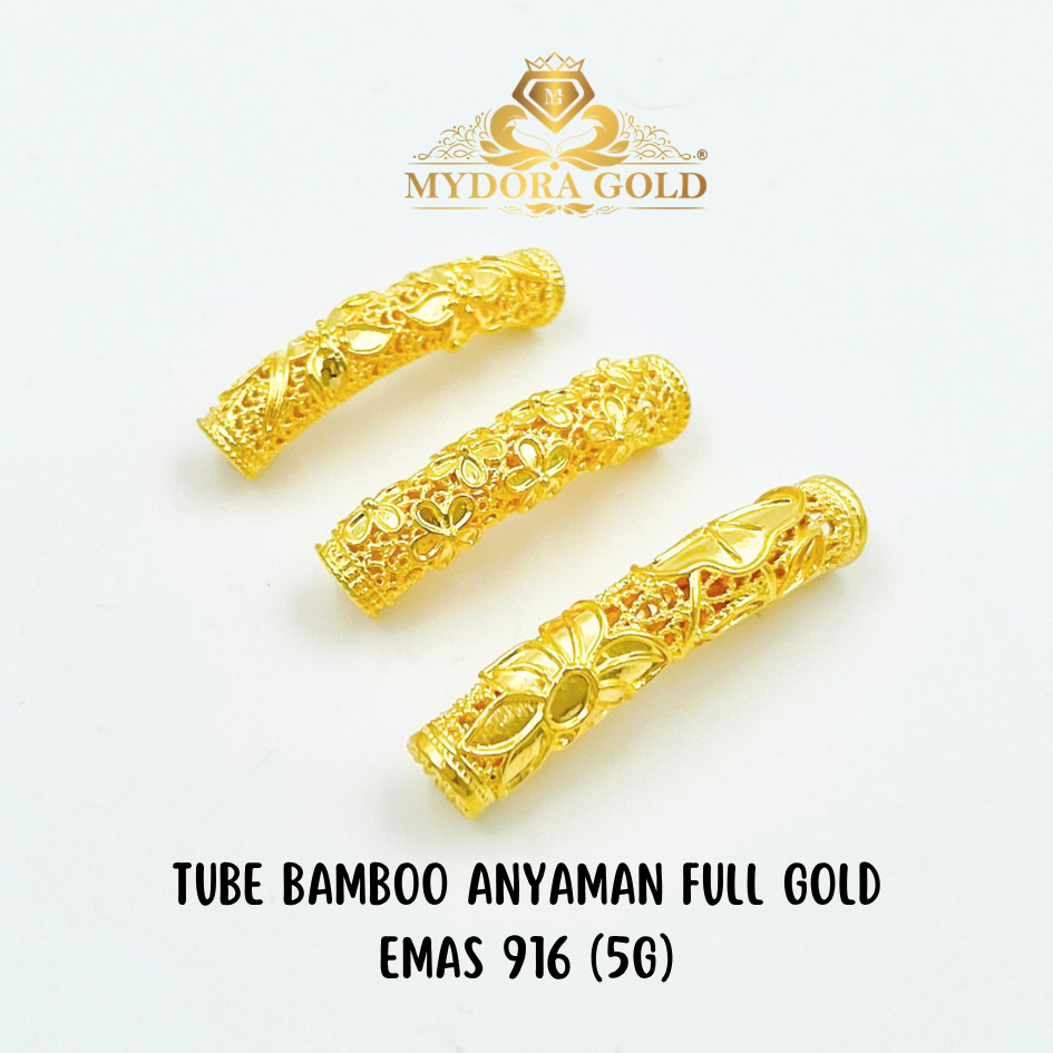 MYDORA Tube Bamboo Anyaman Full Gold (5G) l EMAS 916/22K
