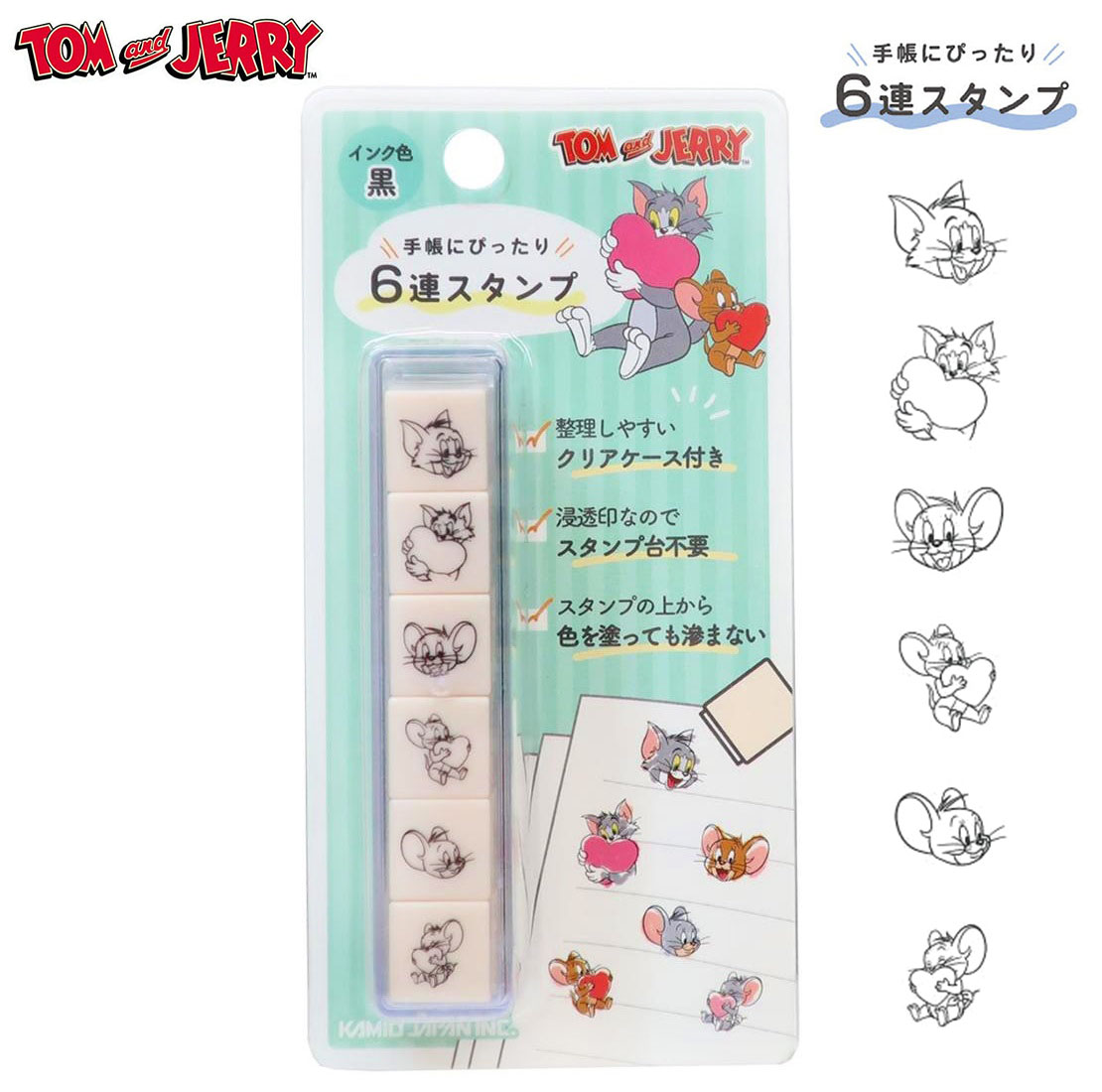 現貨｜Tom and Jerry 湯姆與謝利 日版 PLUS MART 6連印章 手帳印章 套裝 (231007) 