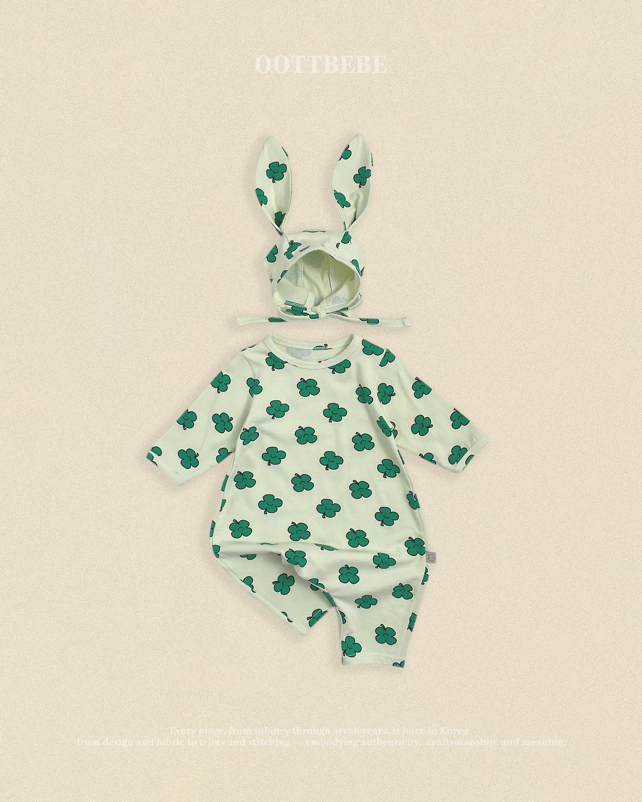 OOTT | (bebe)Little Farm Full-Body Suit & Bonnet Set