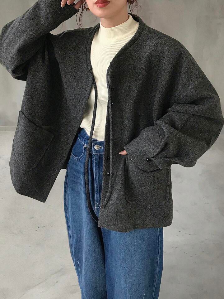 日系復古寬鬆泡泡袖上衣外套