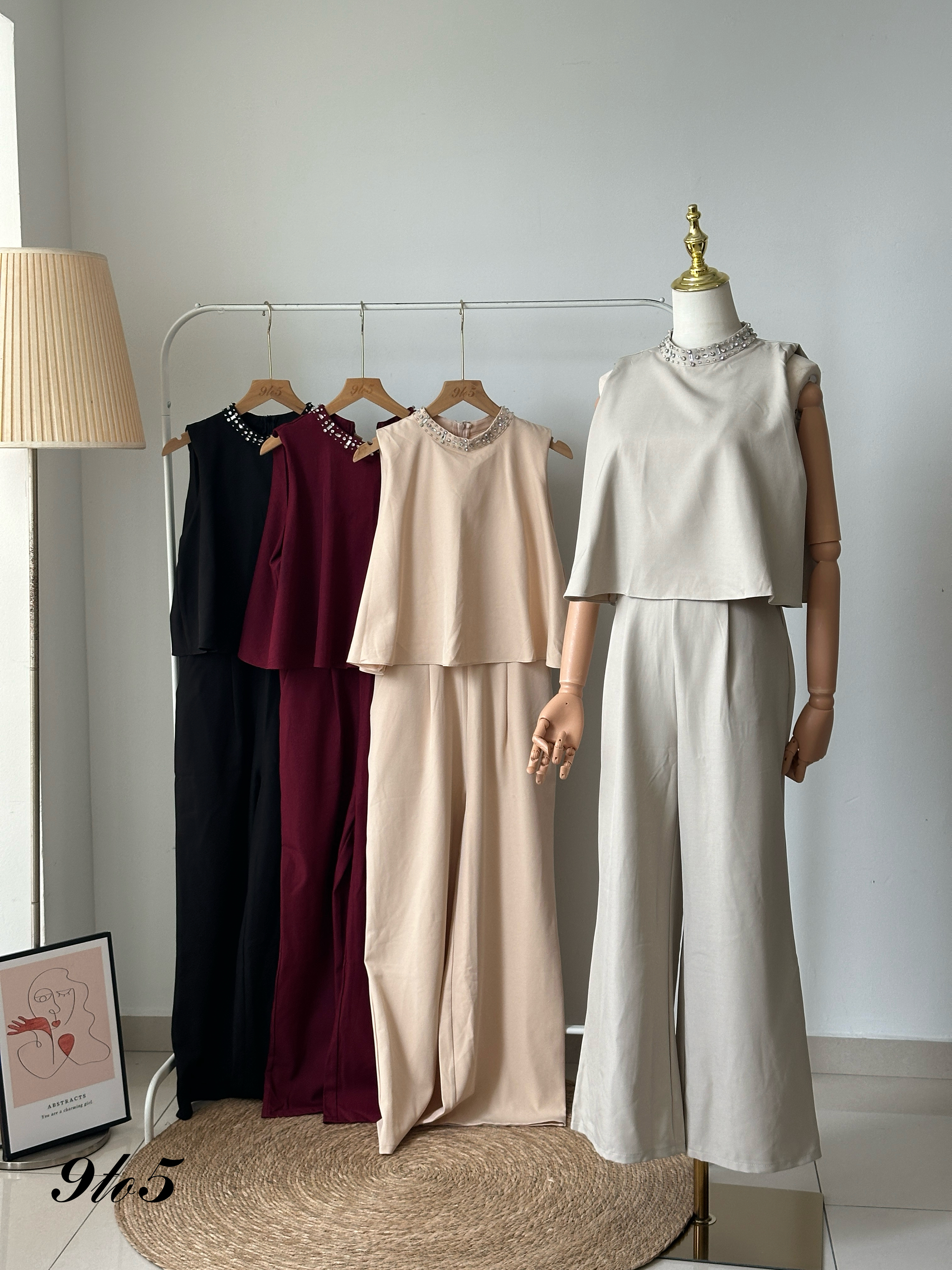 D2335 Fake Two-Piece Jumpsuit - 4 Colors 