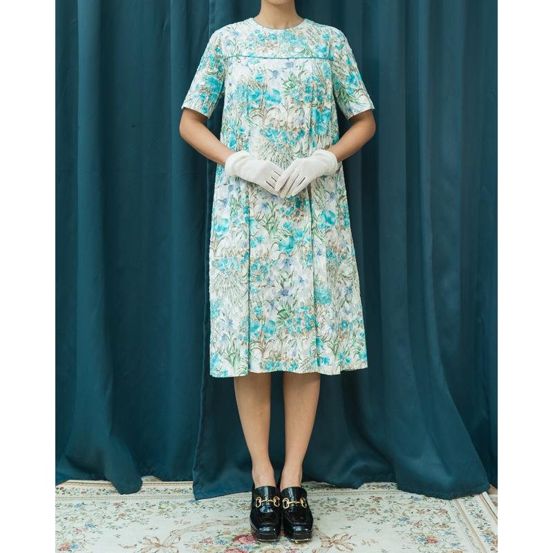 Vintage Japanese Floral Pattern Tunic Summer Dress(MT1541-23)
