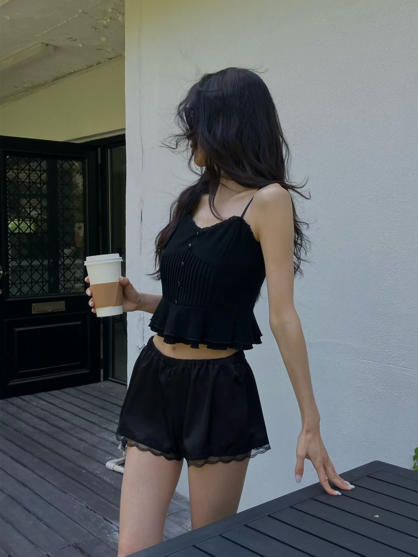 LACE-TRIM LOUNGE SHORTS