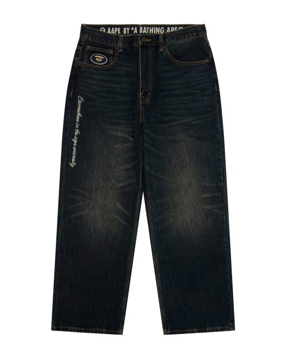 AAPE AAPEUNVS Moonface Embroidered Jeans (D653XXR)