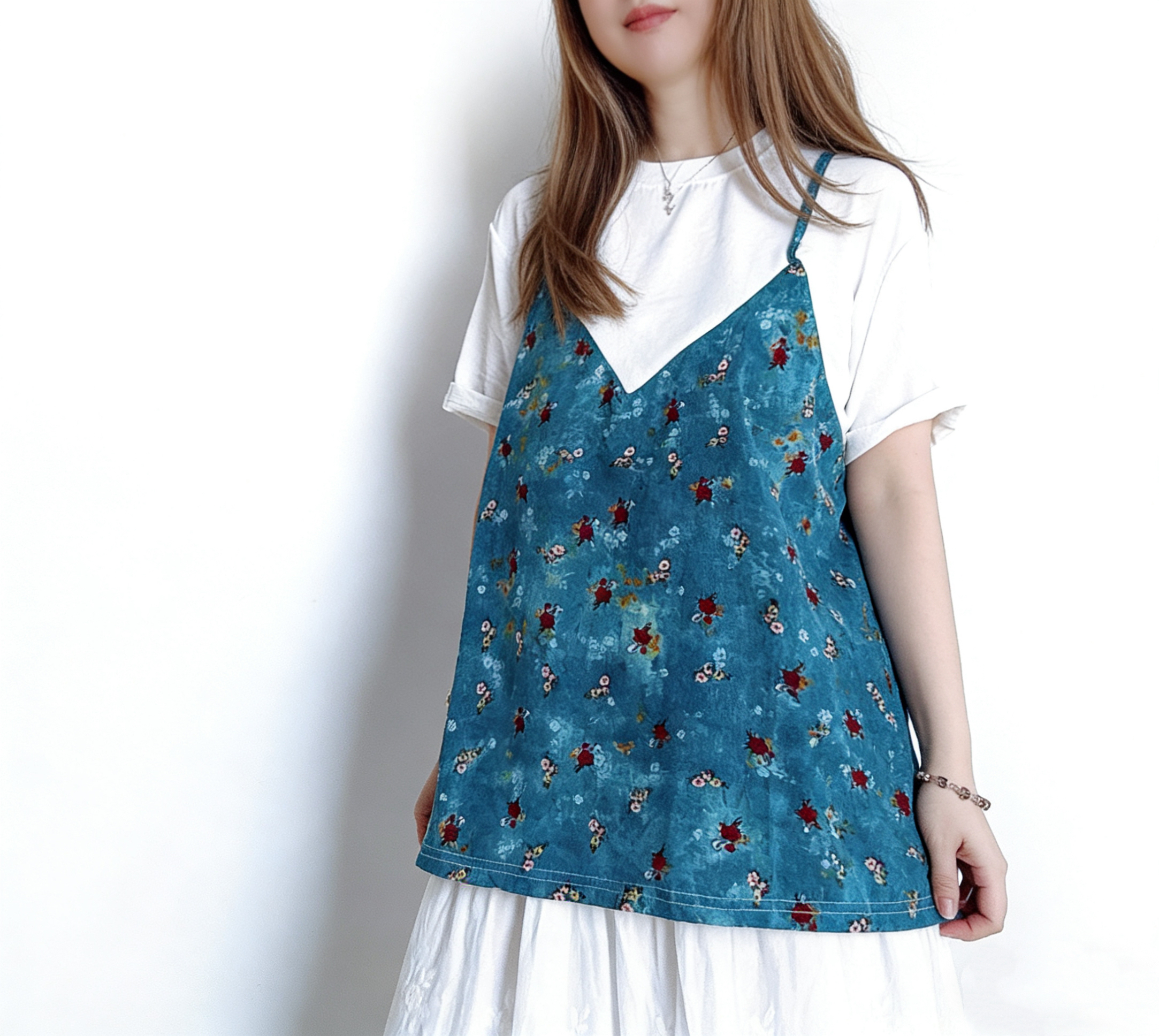 🌼初春優惠🍀 假兩件吊有彩花Tee