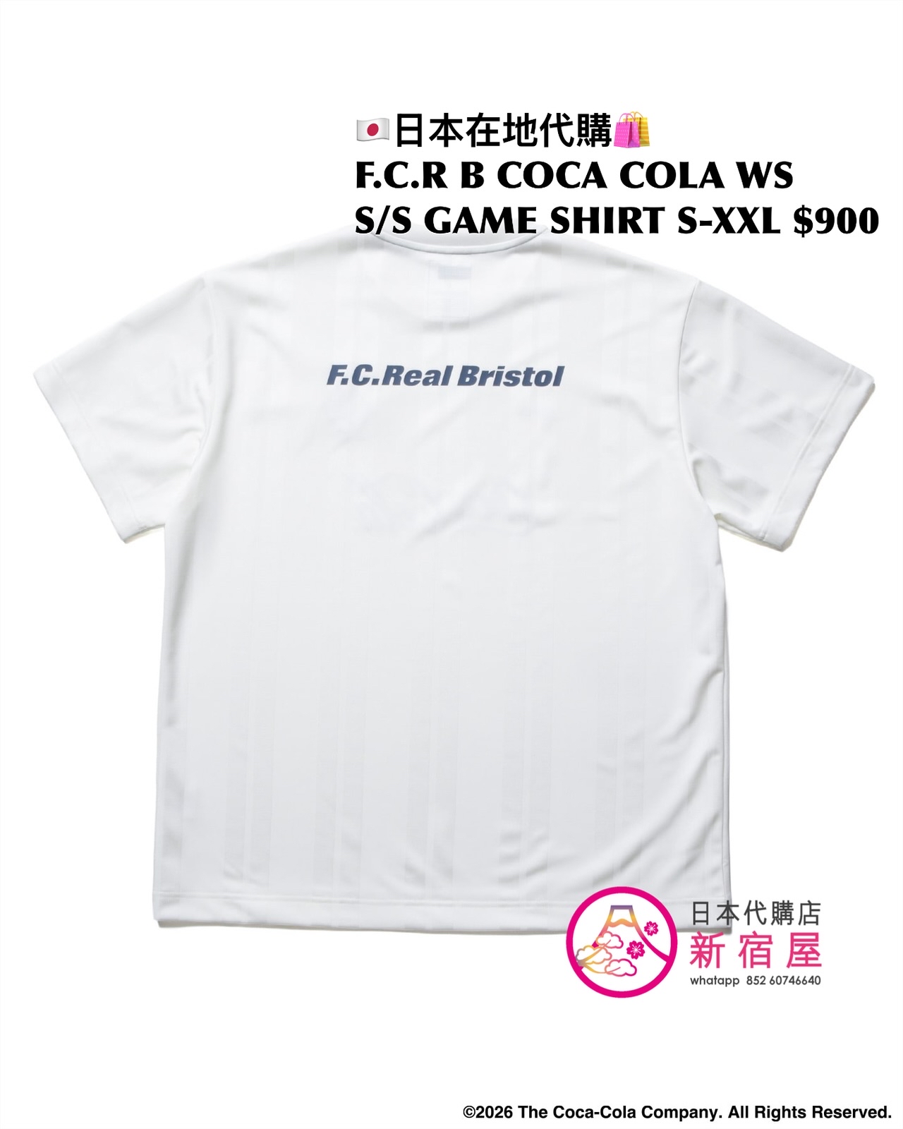 F.C.REAL BRISTOL x COCA COLA WEAVE STRIPE GAME SHIRT 