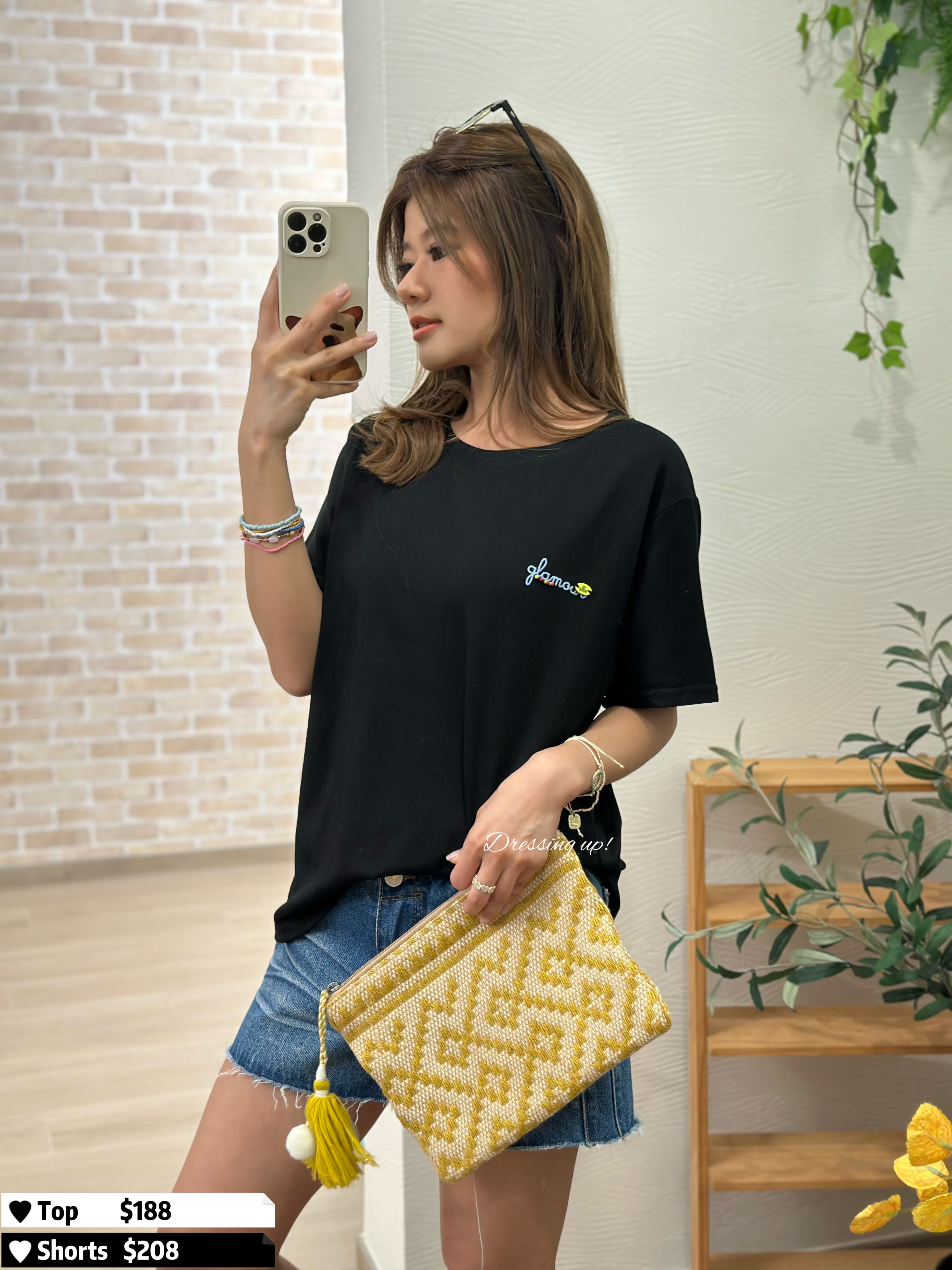  簡約小心思｜釘珠軟棉上衣