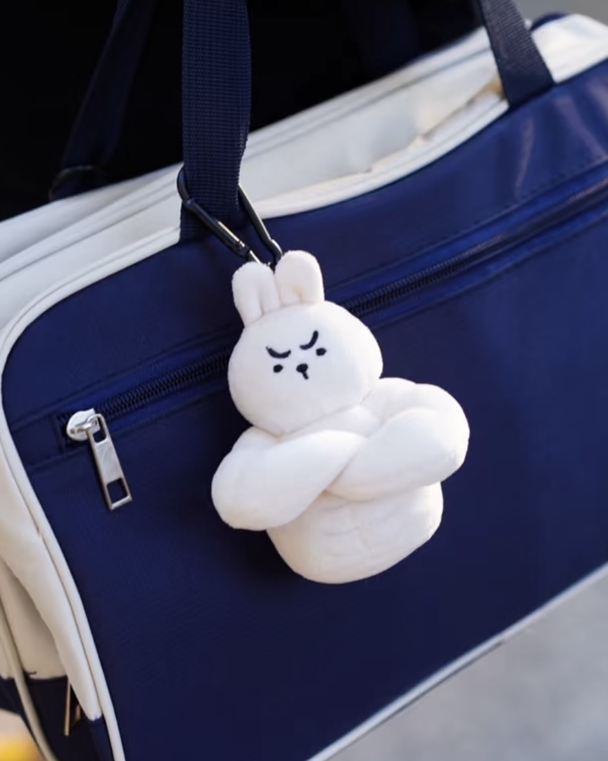 暴力可愛・厭世臉肌肉熊/兔 毛絨掛件 