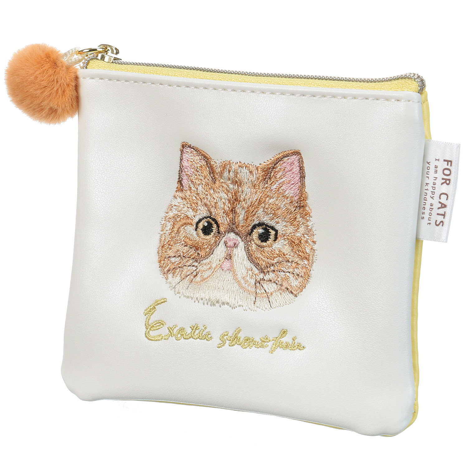 CAT CHARITY - 刺繡零錢包 (黃色異國短毛貓款)