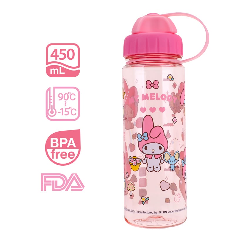 My Melody 450ml BPA Free Water Bottle w/ 2 Openings Lid 膠水樽 (2開口設計)