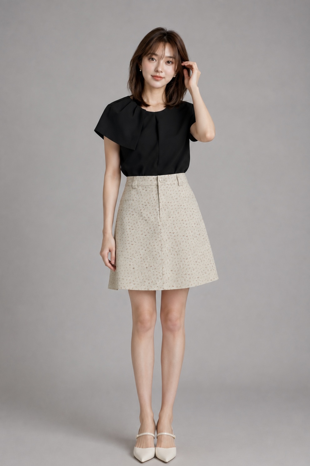 3339 Elara Draped Collar Blouse