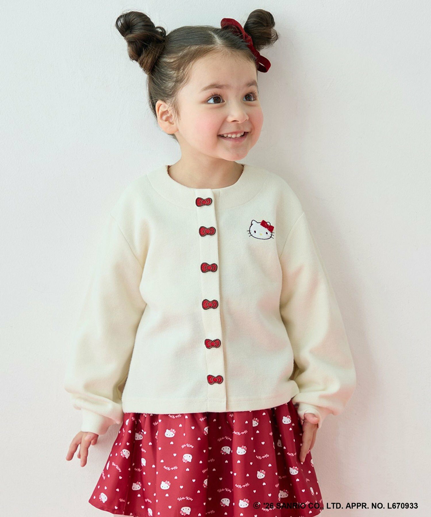 🆕【⭐訂購⭐】🌀 🇯🇵 日本直送 #HelloKitty x ANY KIDS 刺繡 蝴蝶結啪鈕 開胸外套［3款選］🌀 [ELJA-0068][261107]