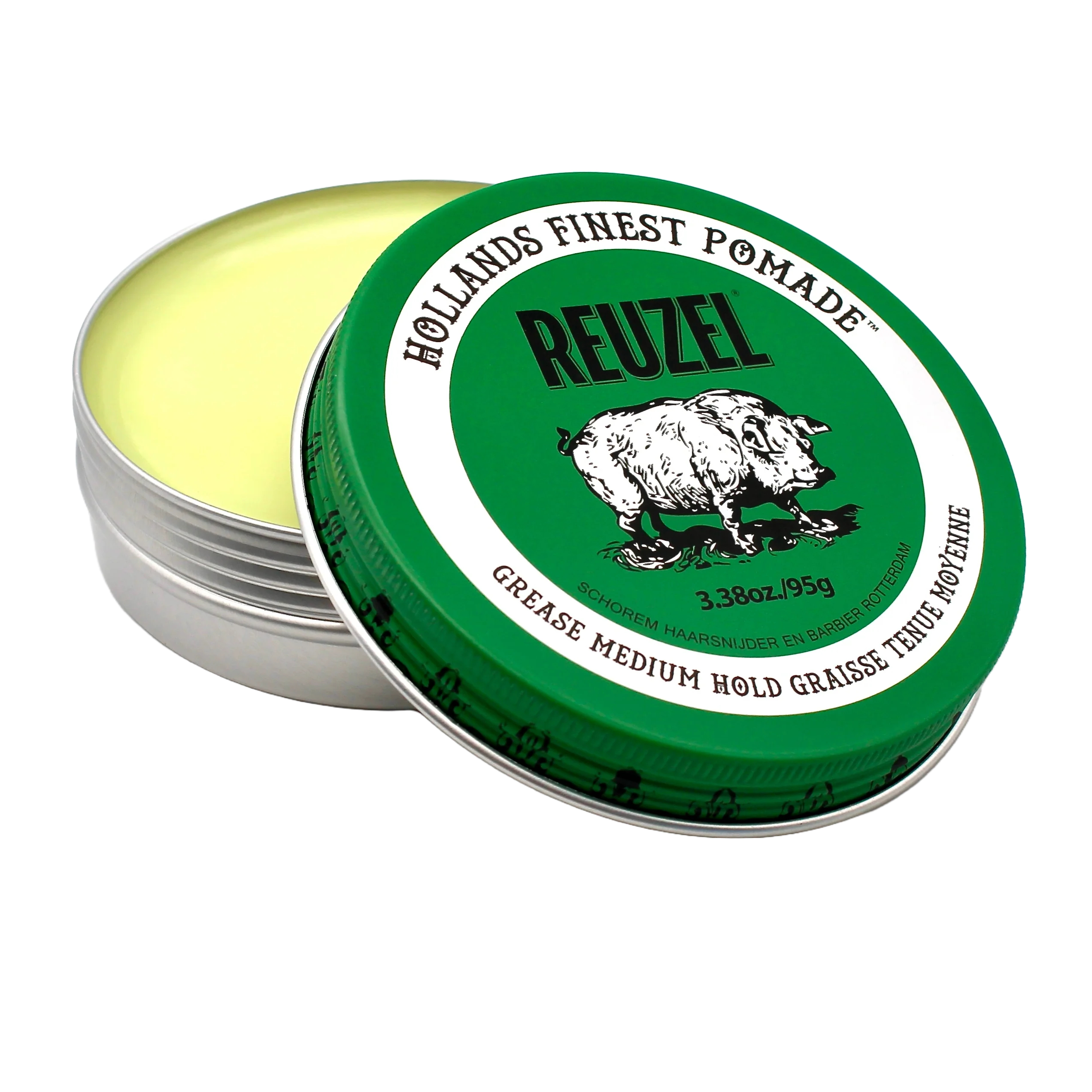 REUZEL Grease Medium Hold Pomade 綠豬中強油性髮蠟 3.38oz / 95g  