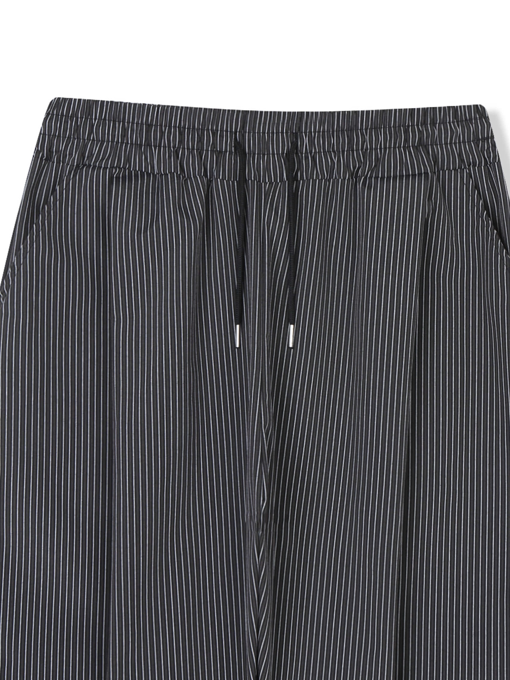 Pinstripe Pintuck Wide-Leg Pants