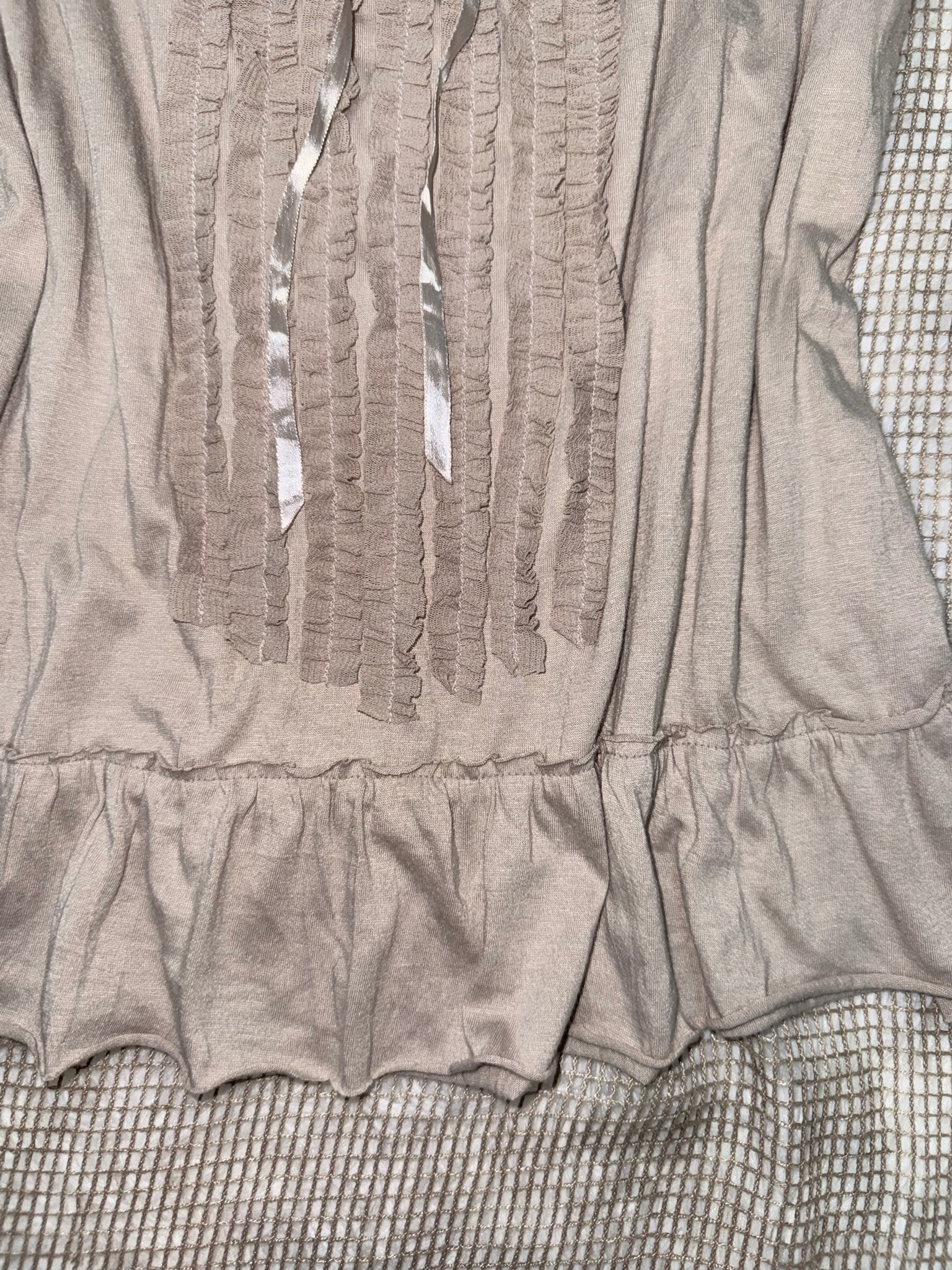 Coquette Style Long Ribbon Bow Ruffled Babydoll Tank