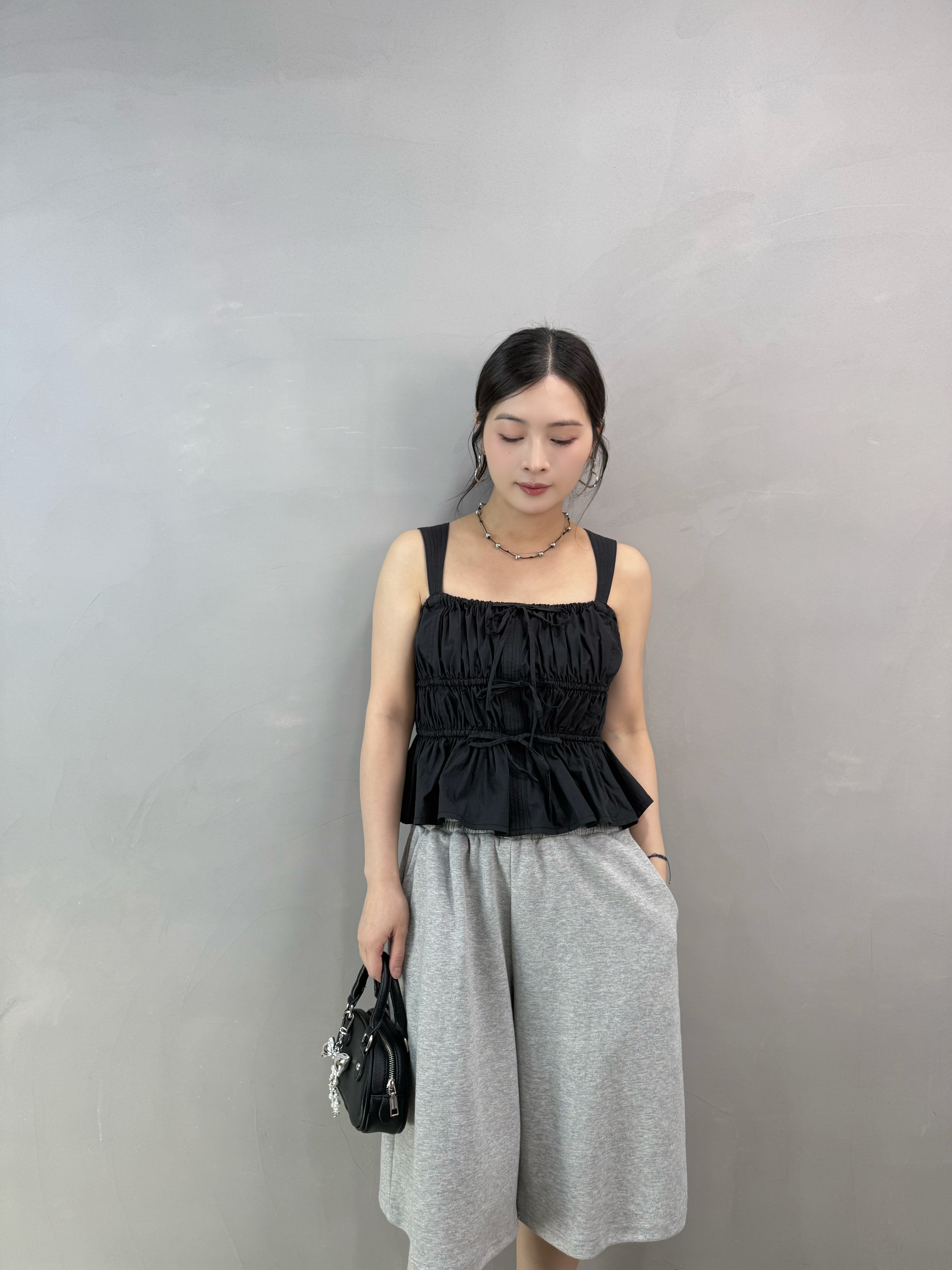 Y71 束褶ruffle 背心