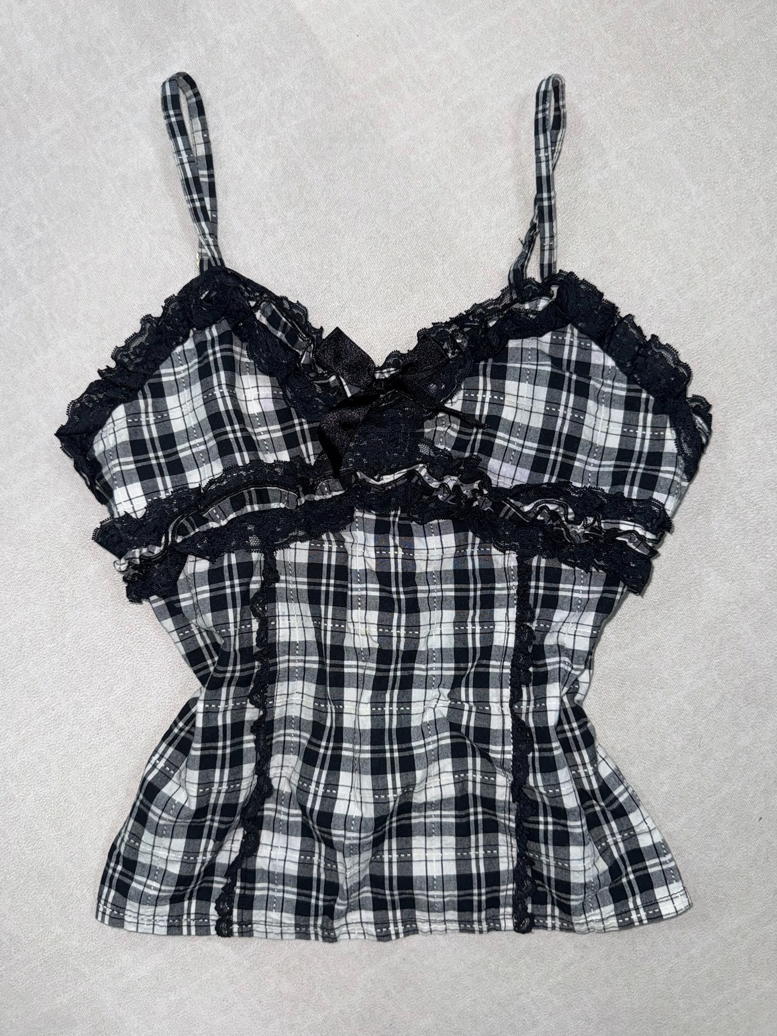 Plaid Lace Babydoll Set