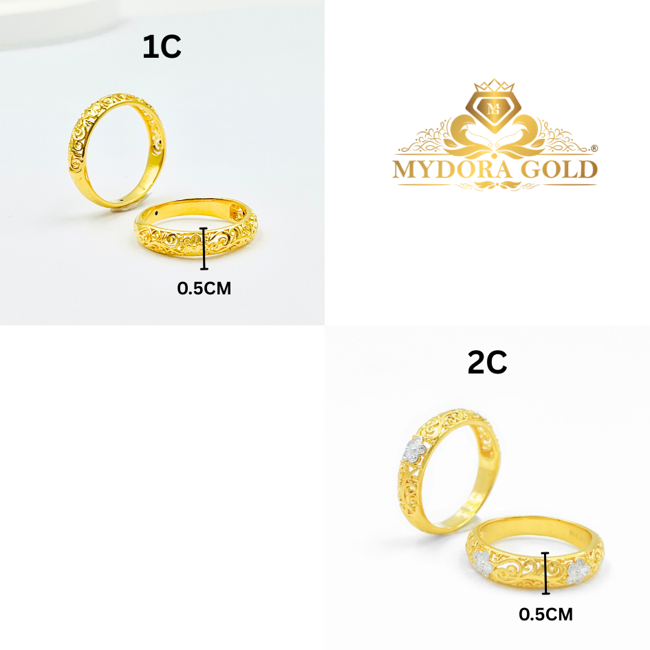 MYDORA Cincin Mini Kuntum Jawa (5G) l EMAS 916/22K