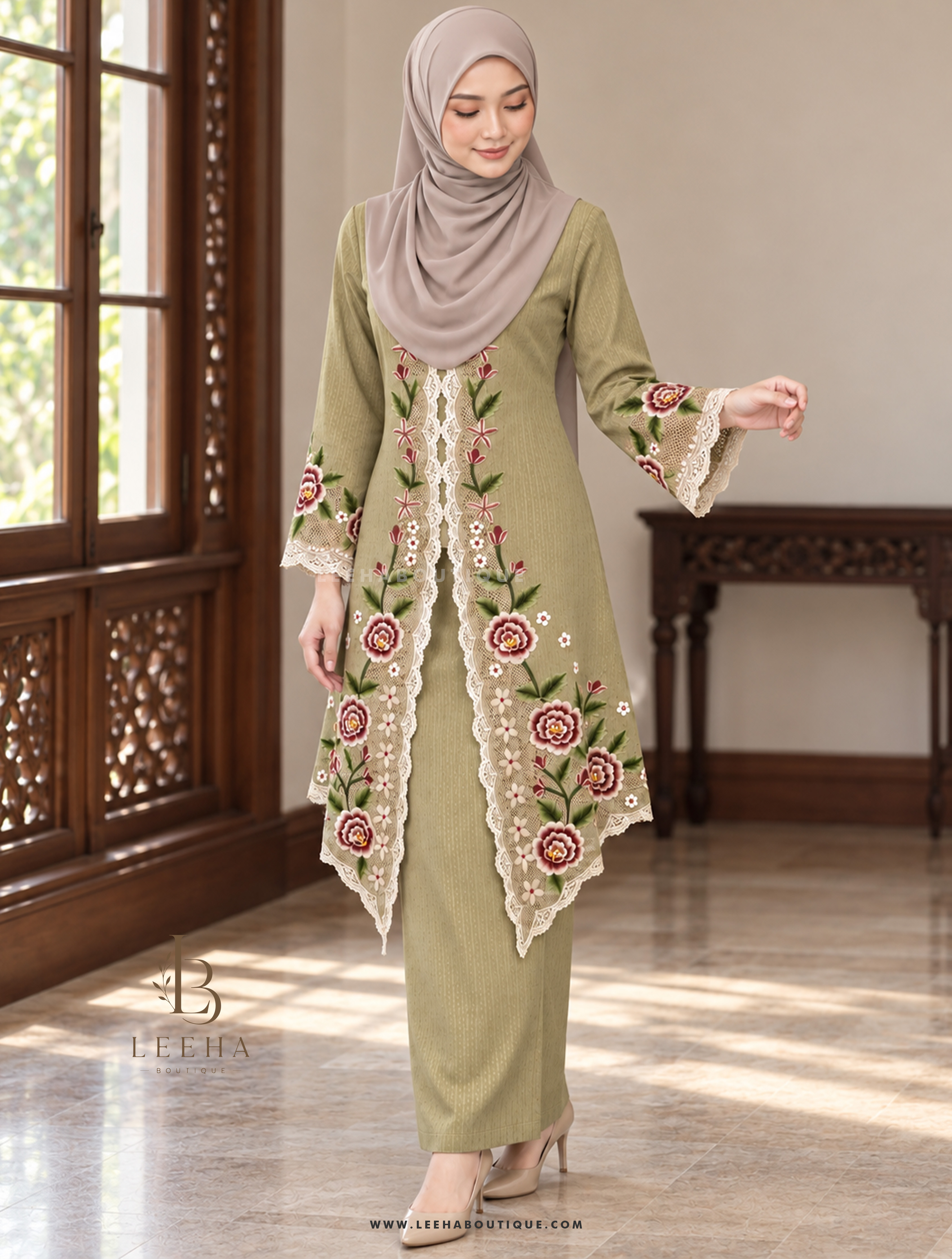 KEBAYA SULAM MAHSURY (GREEN)