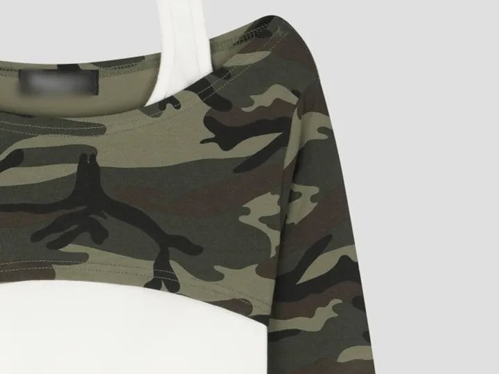 Camo Halterneck Layered Crop