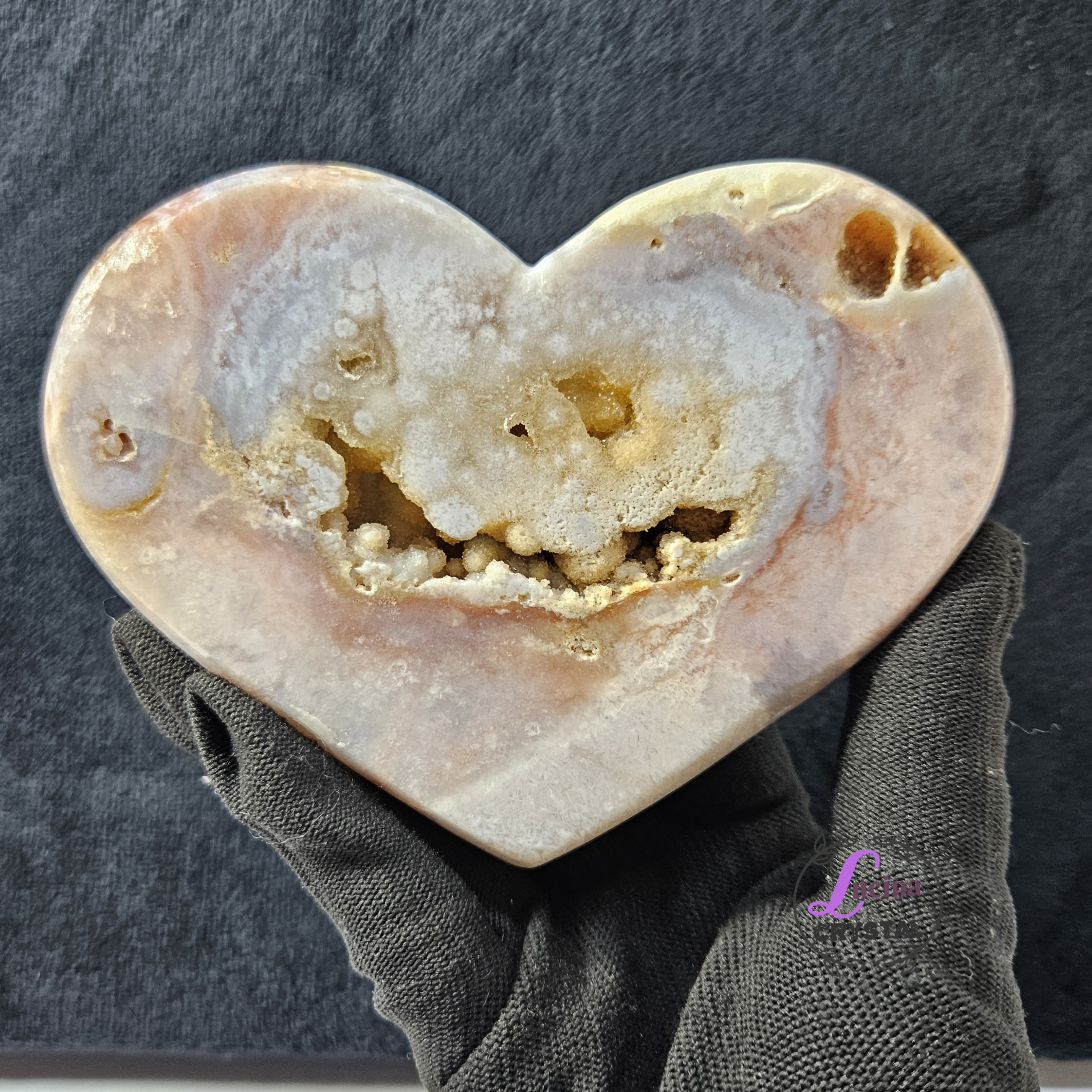 (Co#J328) 粉紫晶軟糖心/Pink Amethyst Sugar Druzy Heart