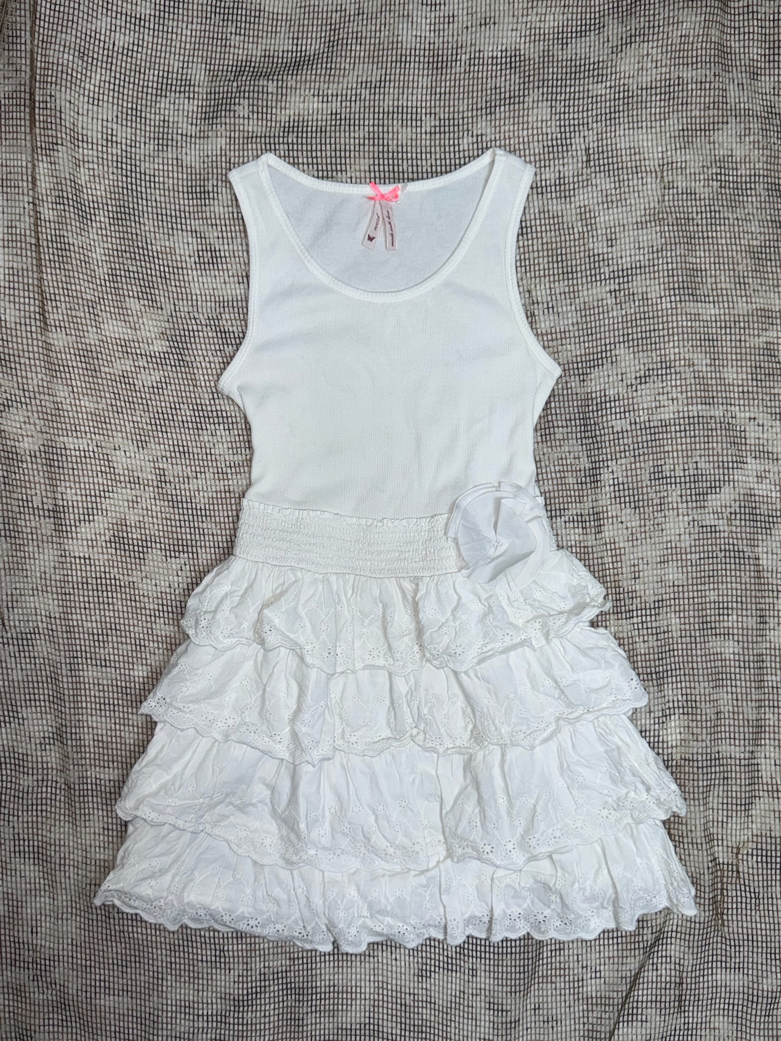 Monochrome Gingham Lace Layered 2top