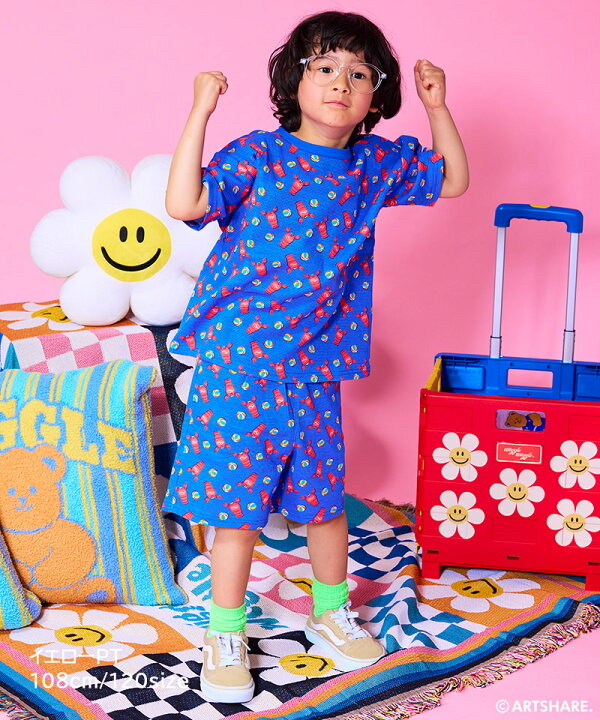 🇯🇵預訂 日本直送🇯🇵Markey’s x Wiggle Wiggle四色圖案滿印華夫格短褲