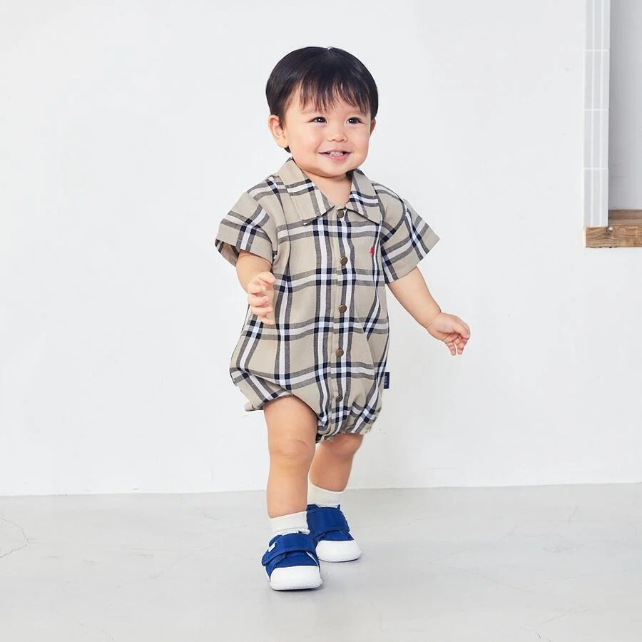 Polo Baby 格仔短袖連身衣 70/80cm