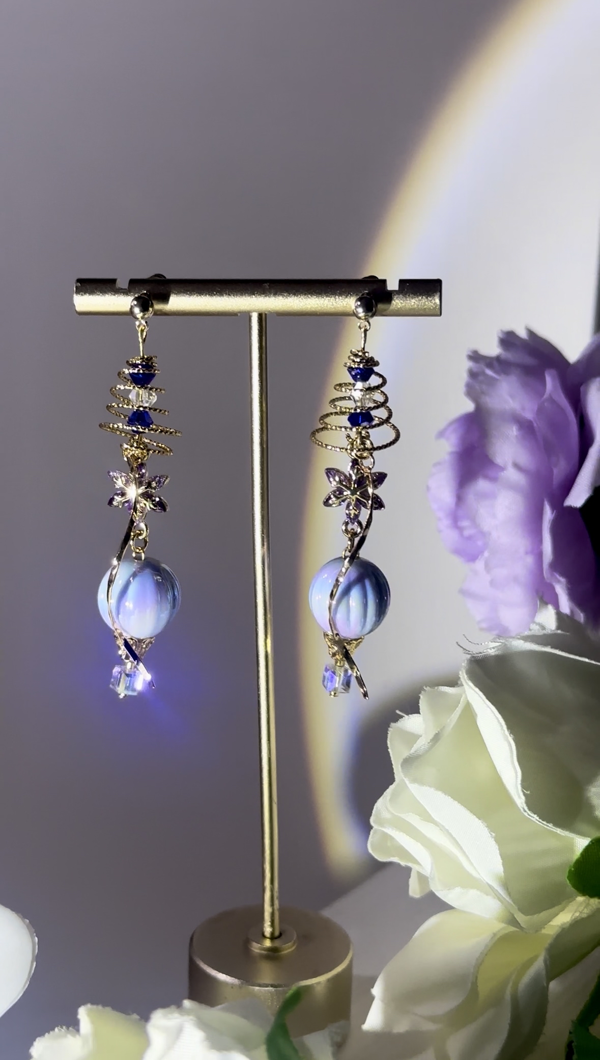 旋轉紫晶熱氣球耳環🎈