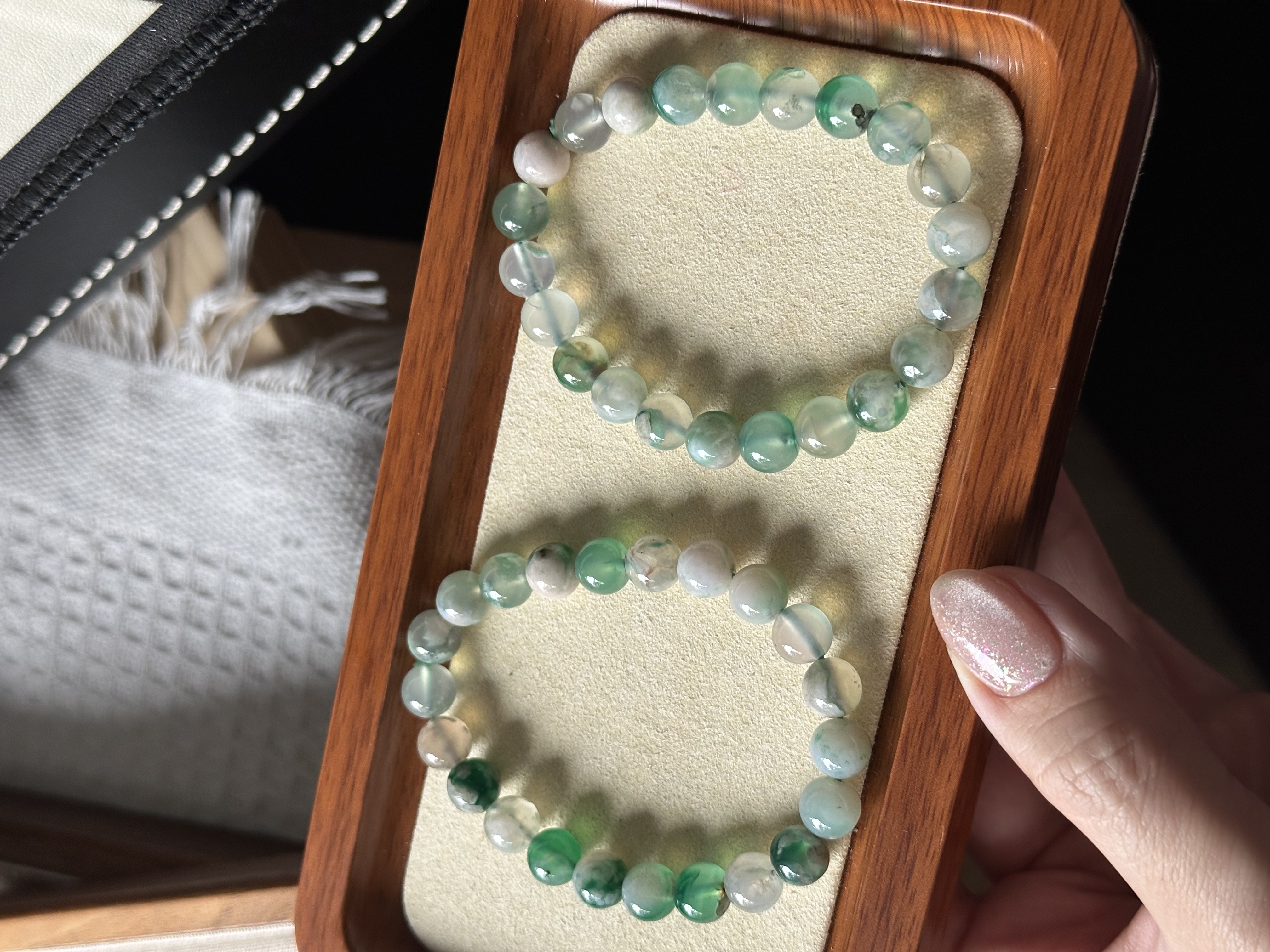 绿樱花玛瑙 ｜ Green Sakura Agate 8mm+
